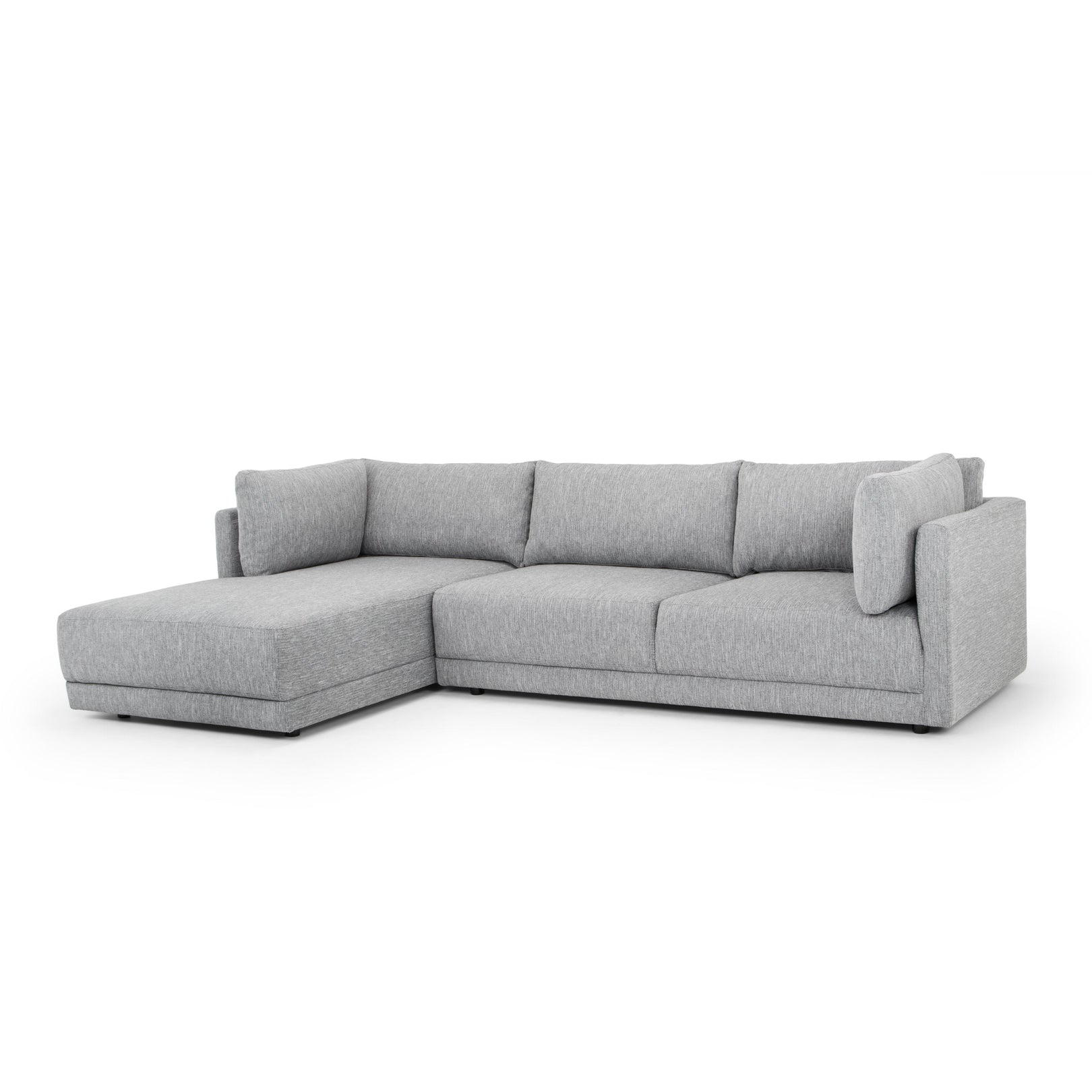 Ex Display - Kerry 3 Seater Fabric Left Chaise Sofa - Graphite Grey