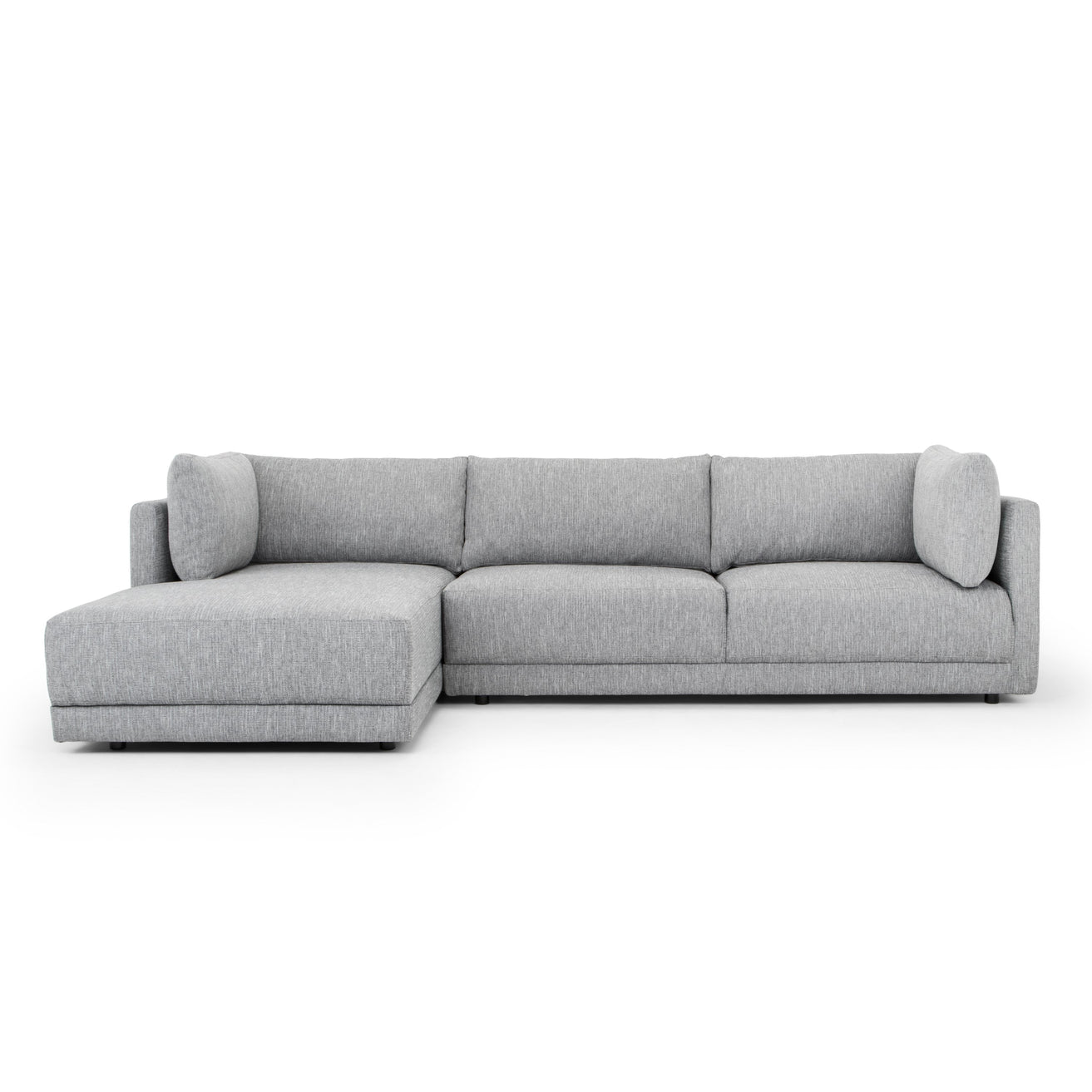 Ex Display - Kerry 3 Seater Fabric Left Chaise Sofa - Graphite Grey