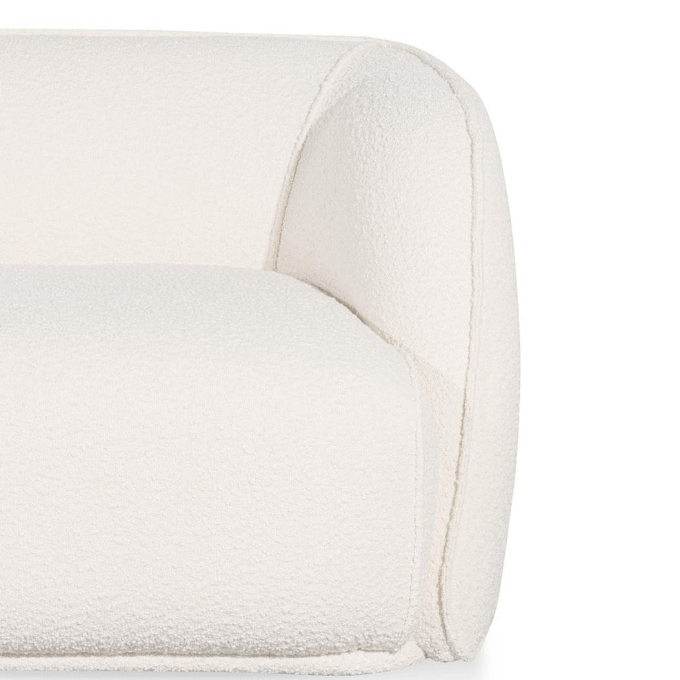 Troy 3 Seater Fabric Sofa - Ivory White Boucle