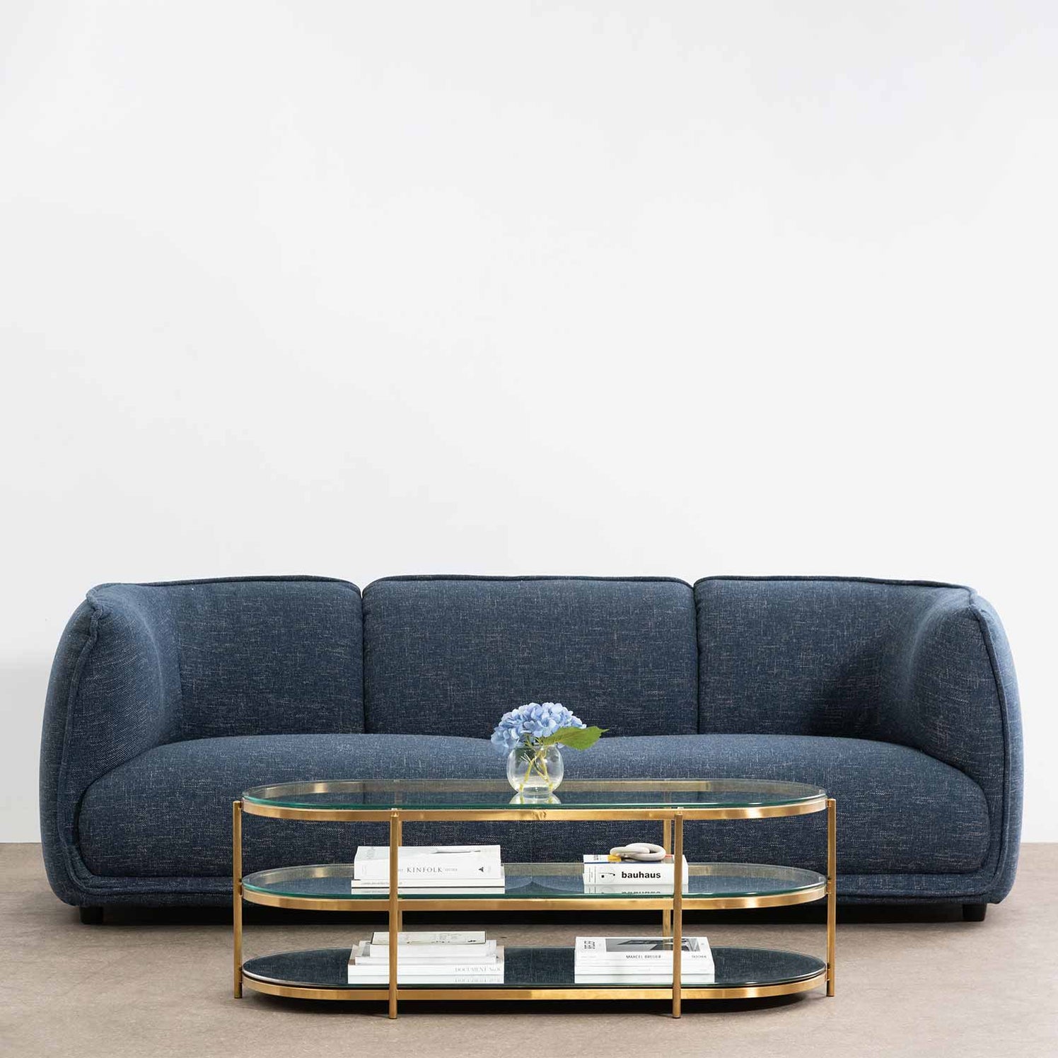 Chapman 3 Seater Fabric Sofa - Dark Blue