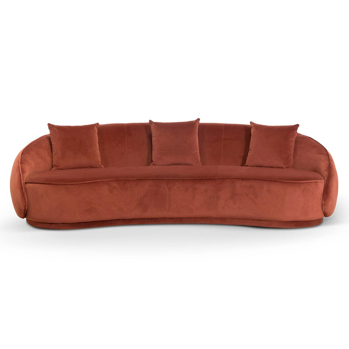 Jake Velvet 4 Seater Sofa - Rustic Orange