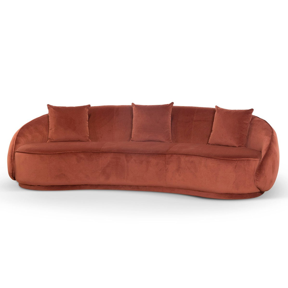 Jake Velvet 4 Seater Sofa - Rustic Orange