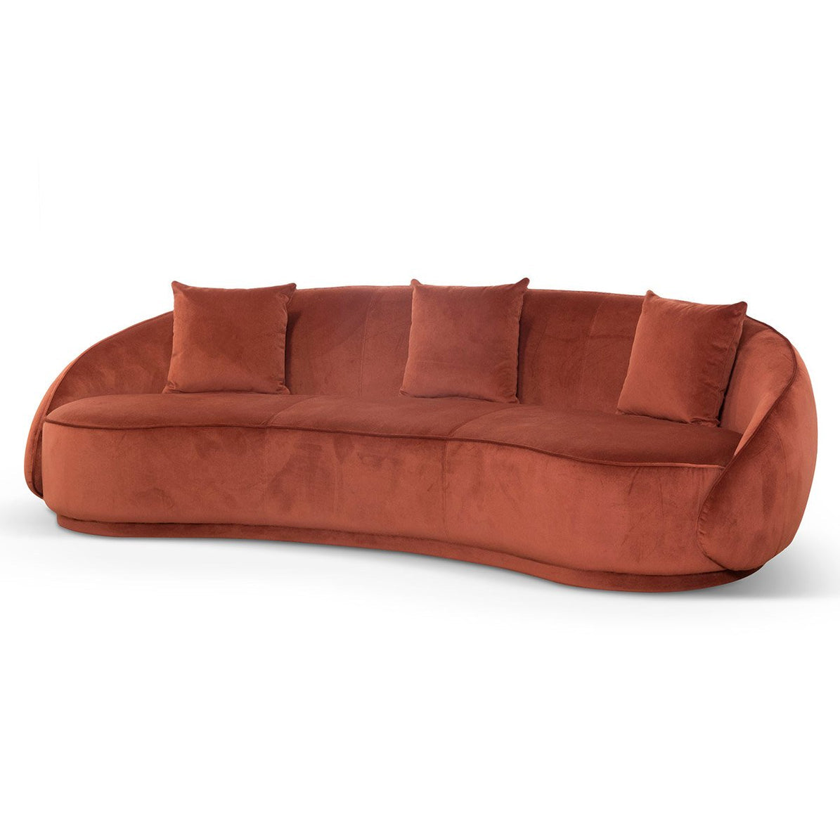 Jake Velvet 4 Seater Sofa - Rustic Orange