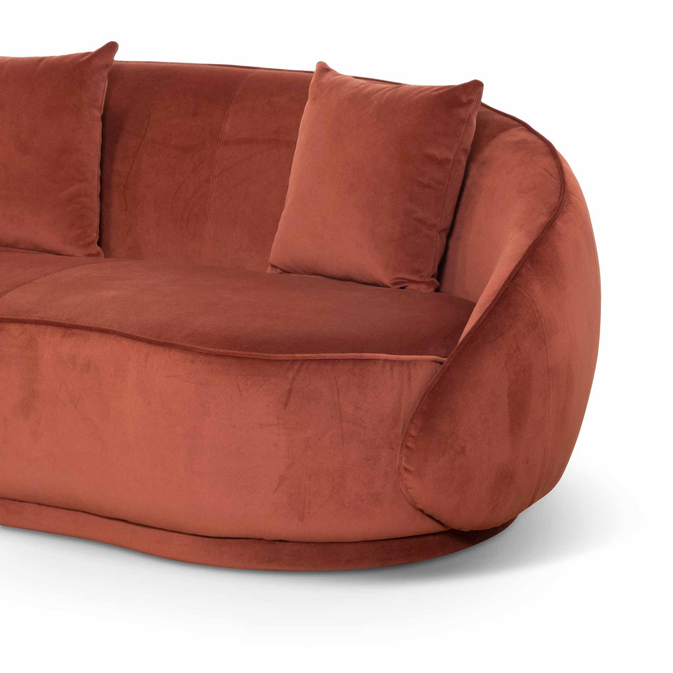 Jake Velvet 4 Seater Sofa - Rustic Orange