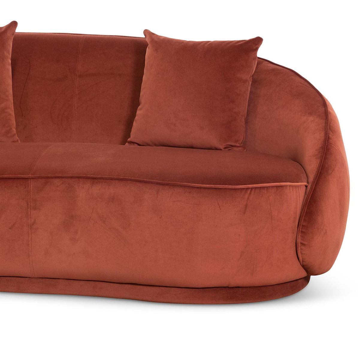 Jake Velvet 4 Seater Sofa - Rustic Orange