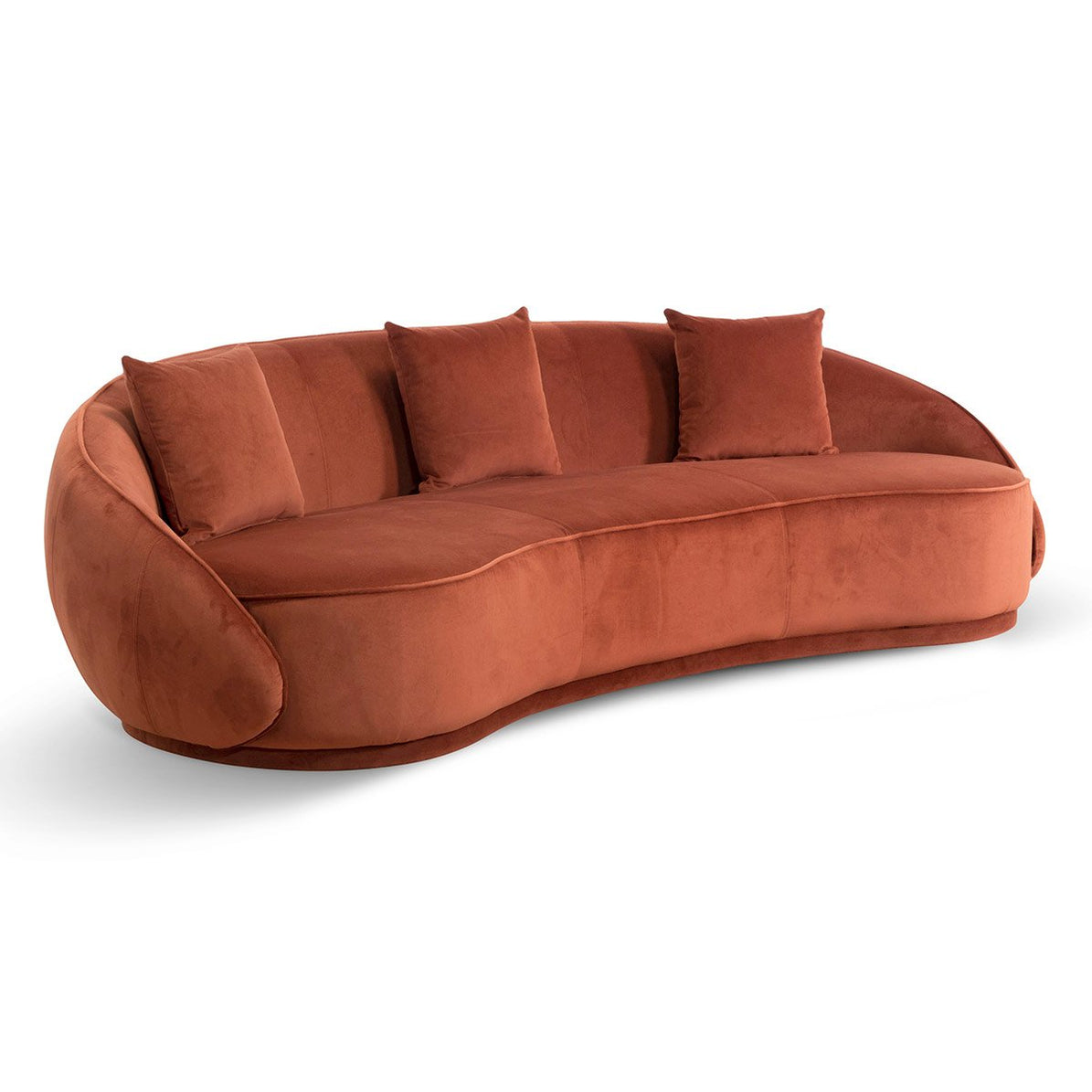 Jake Velvet 4 Seater Sofa - Rustic Orange