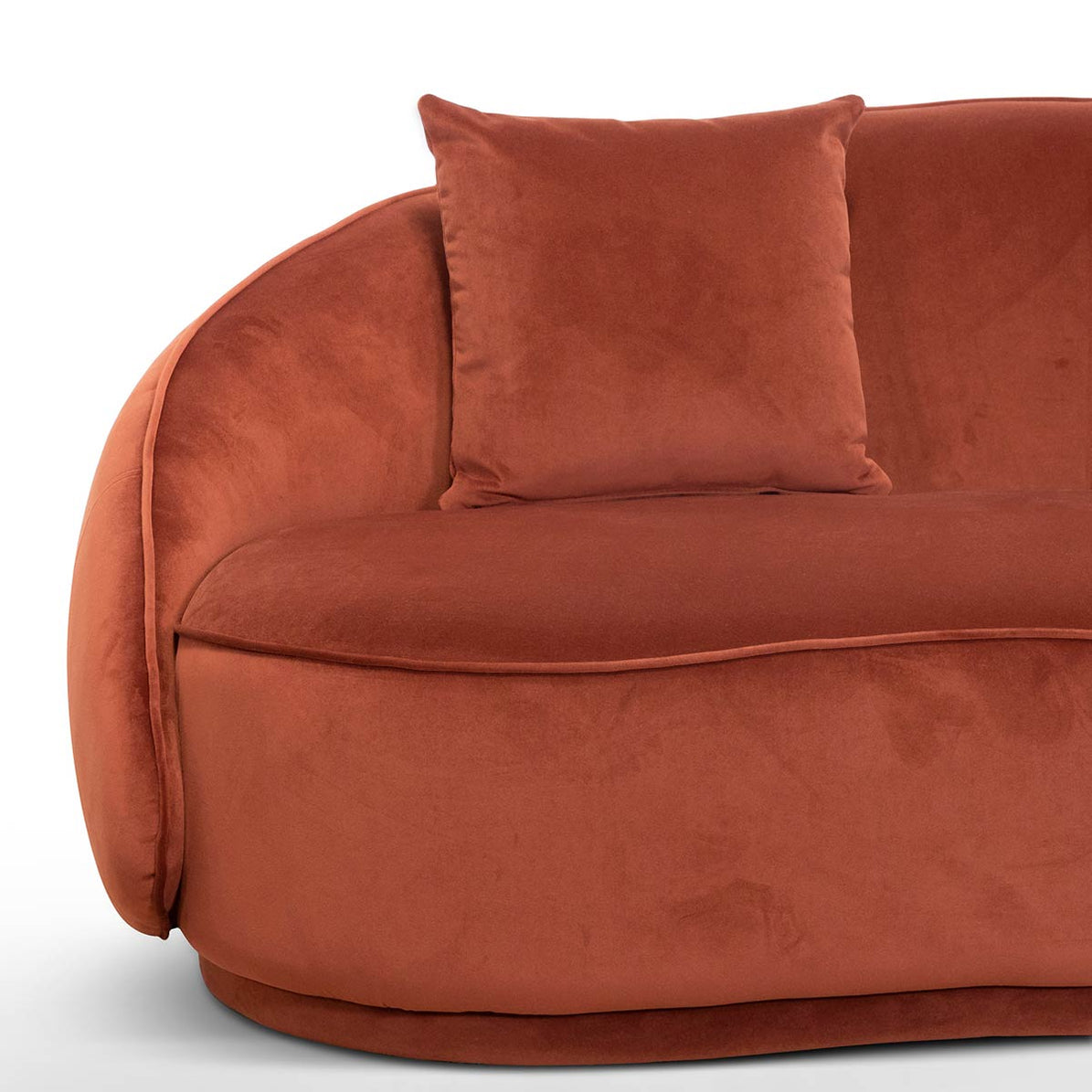 Jake Velvet 4 Seater Sofa - Rustic Orange