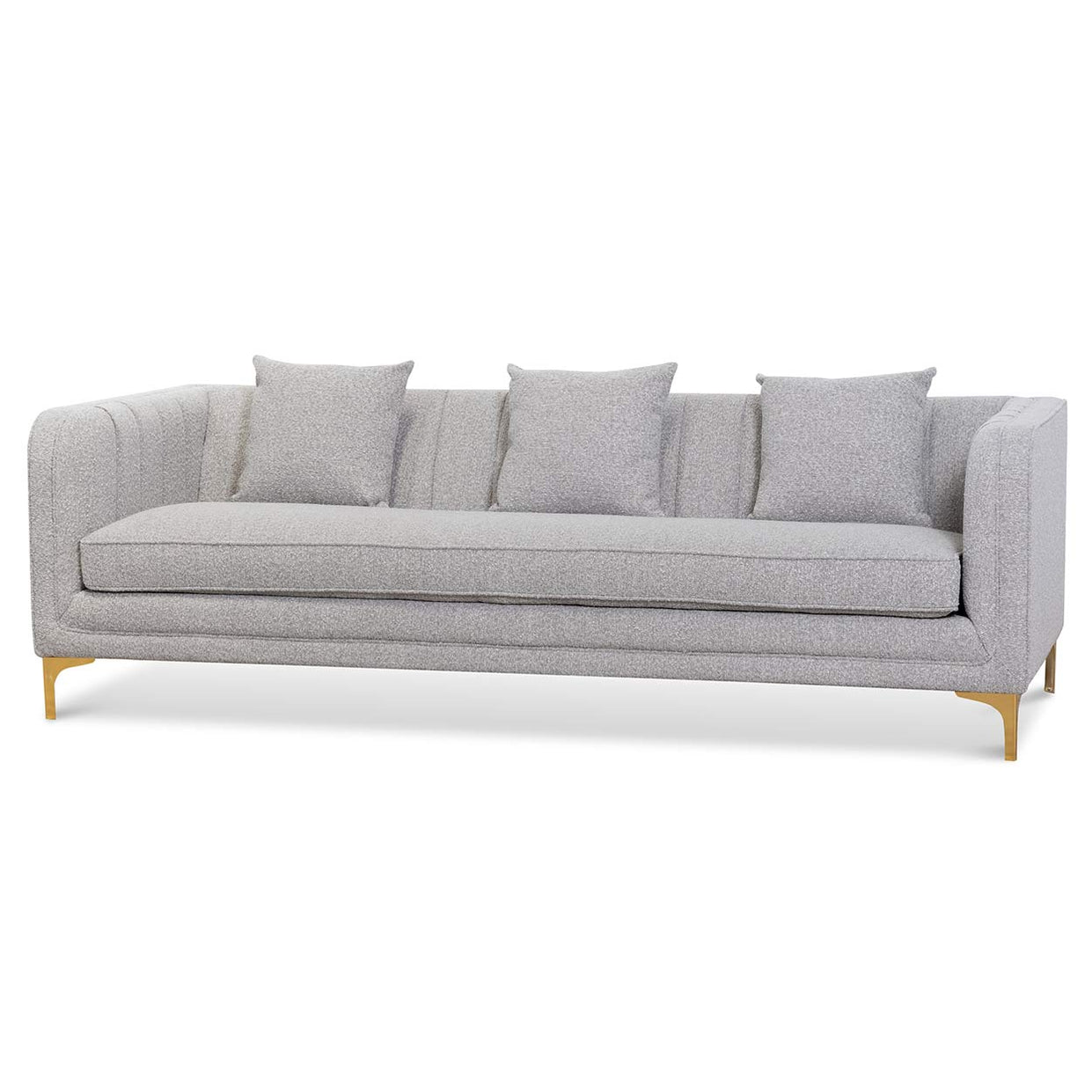 Scott 3 Seater Sofa - Ash Grey Boucle