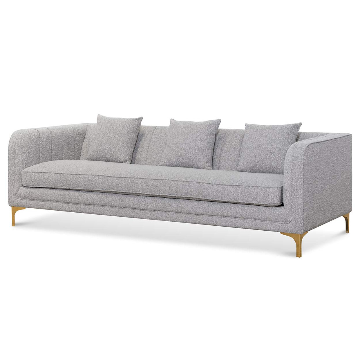 Scott 3 Seater Sofa - Ash Grey Boucle