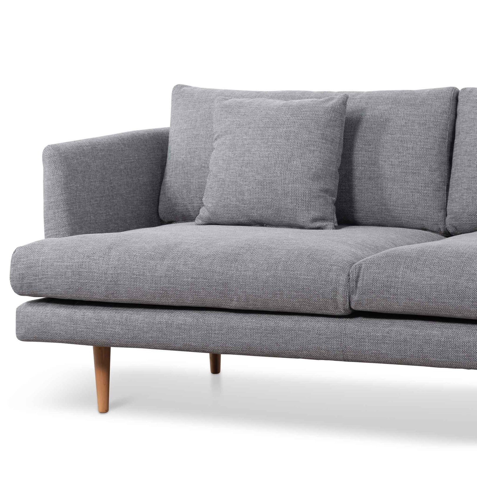 Denmark 4 Seater Fabric Sofa - Graphite Grey and Natural Legs