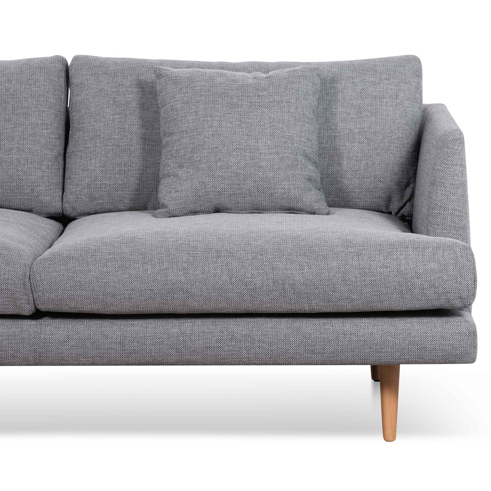 Denmark 4 Seater Fabric Sofa - Graphite Grey and Natural Legs