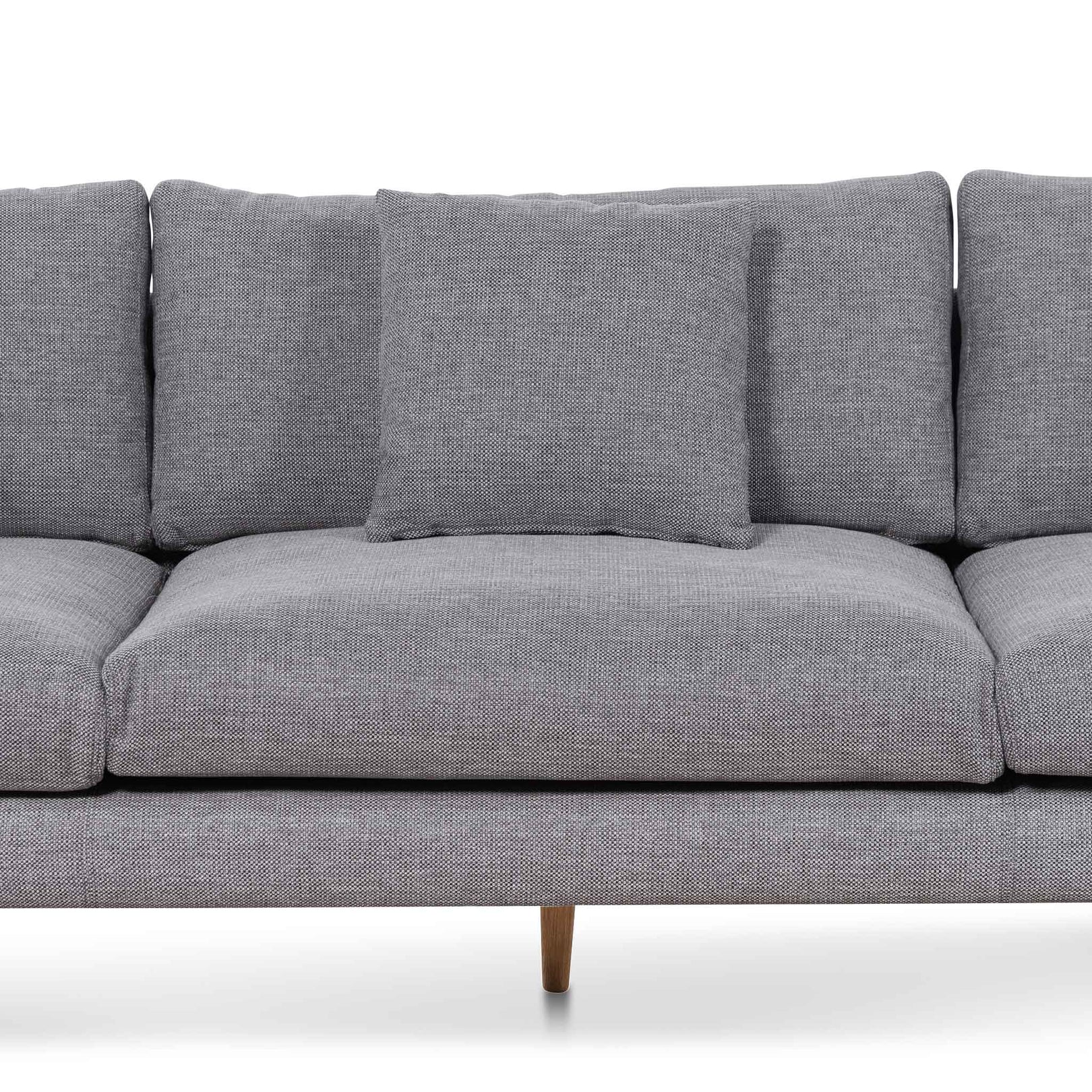 Denmark 4 Seater Fabric Sofa - Graphite Grey and Natural Legs