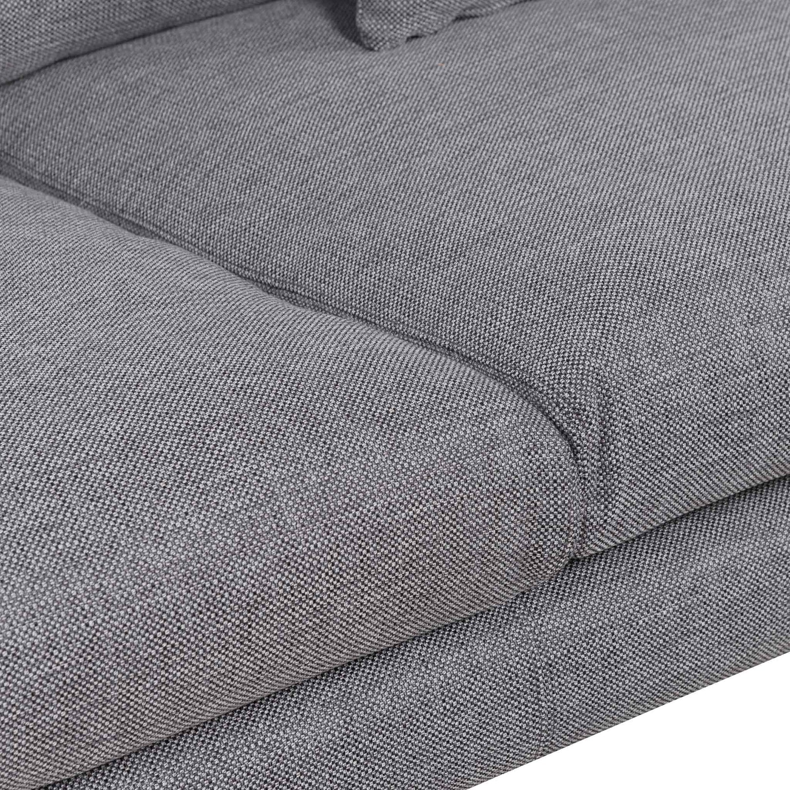 Denmark 4 Seater Fabric Sofa - Graphite Grey and Natural Legs