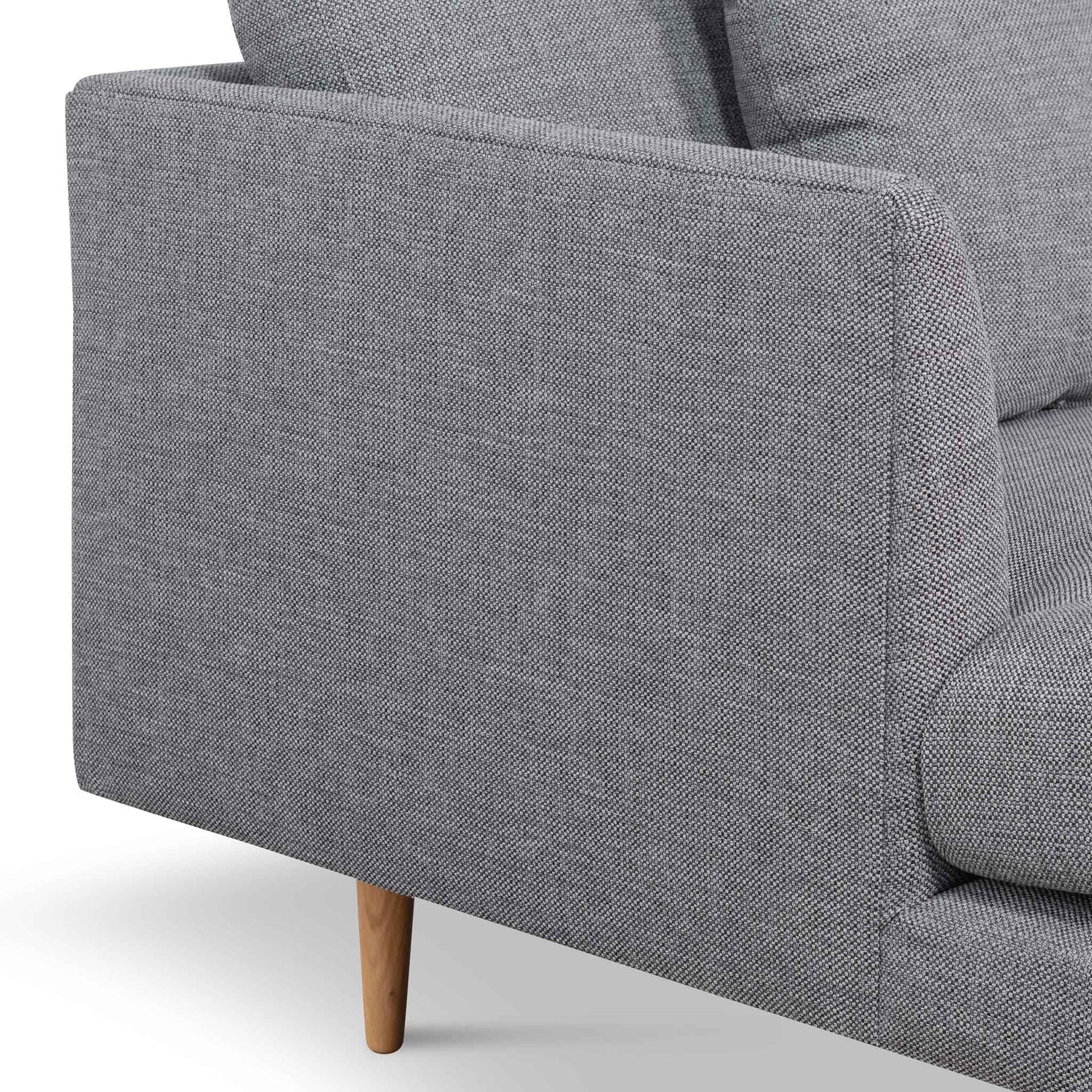 Denmark 4 Seater Fabric Sofa - Graphite Grey and Natural Legs