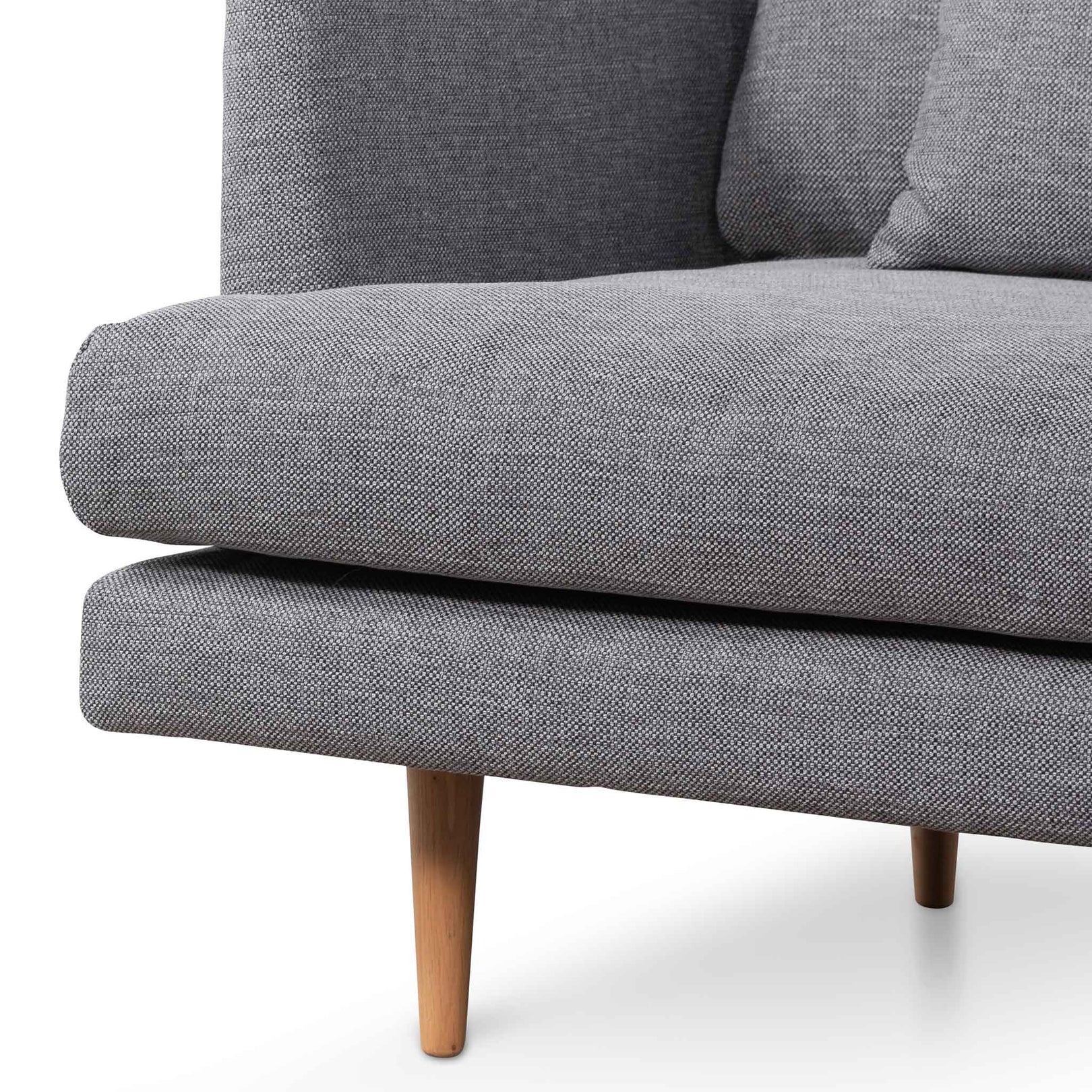 Denmark 4 Seater Fabric Sofa - Graphite Grey and Natural Legs