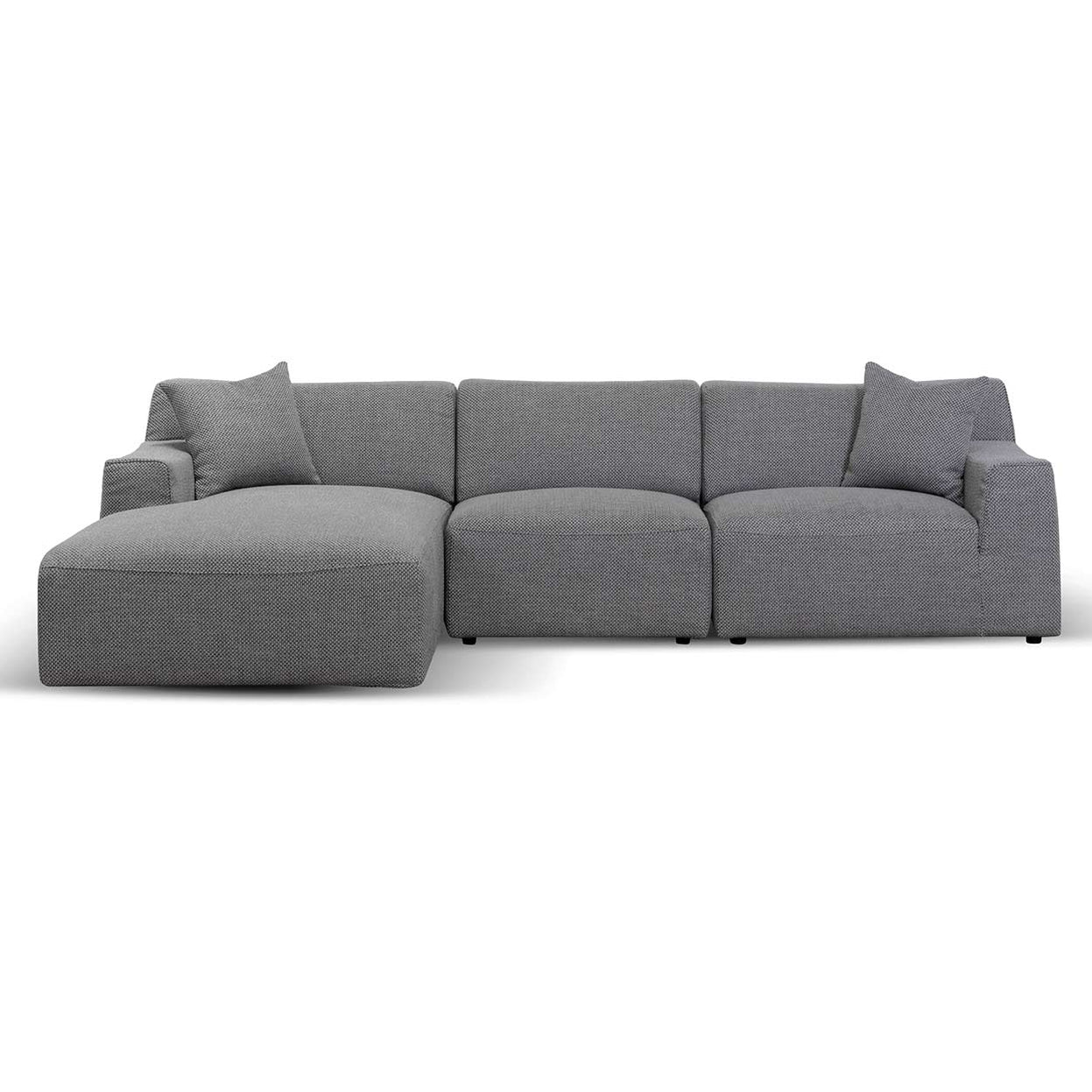 Marlin 3 Seater Left Chaise Fabric Sofa - Noble Grey