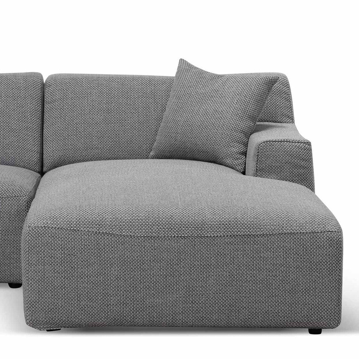 Ex Display - Marlin 3 Seater Right Chaise Fabric Sofa - Noble Grey (South Melbourne)