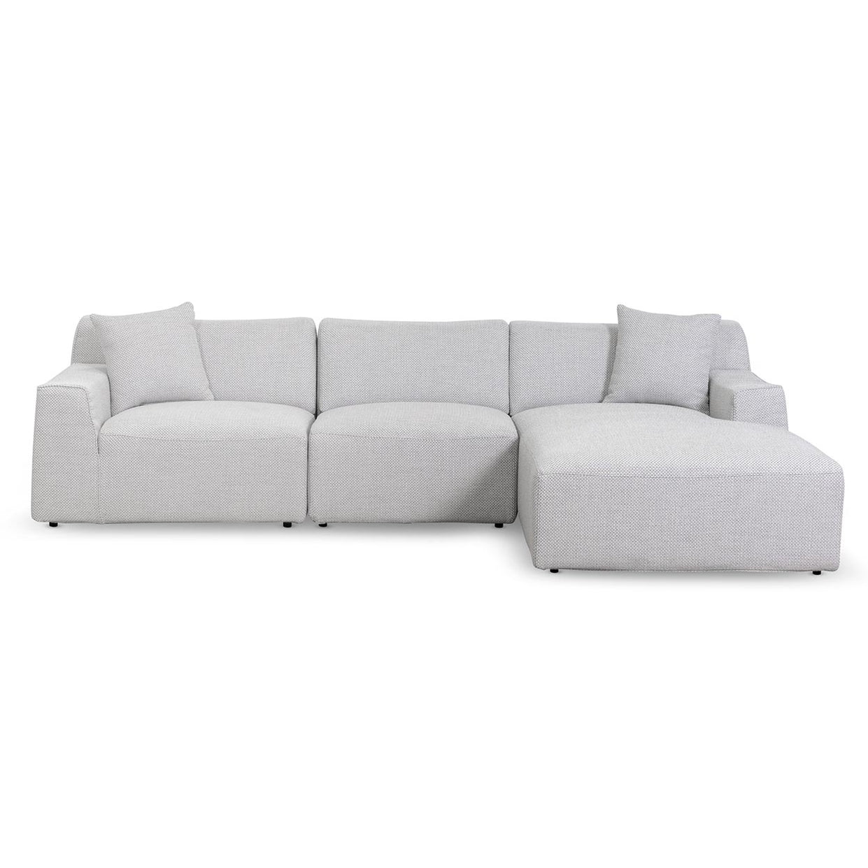 Marlin 3 Seater Right Chaise Fabric Sofa - Passive Grey