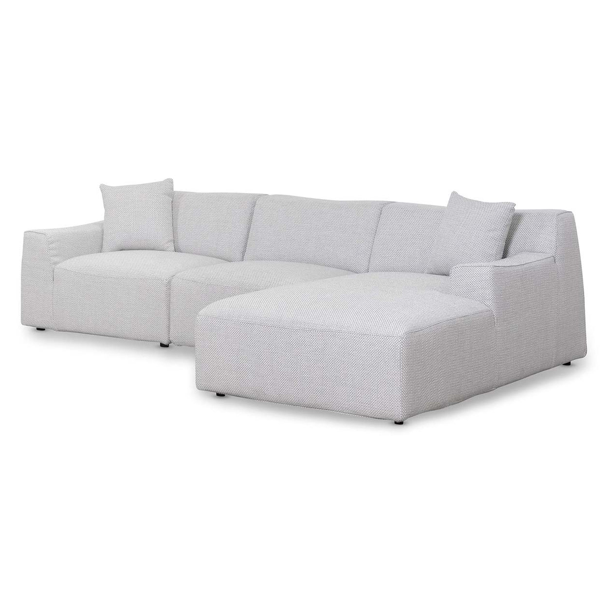 Marlin 3 Seater Right Chaise Fabric Sofa - Passive Grey