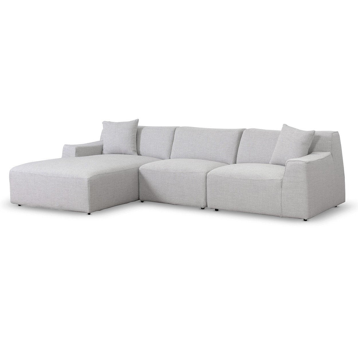 Marlin 3 Seater Left Chaise Fabric Sofa - Passive Grey