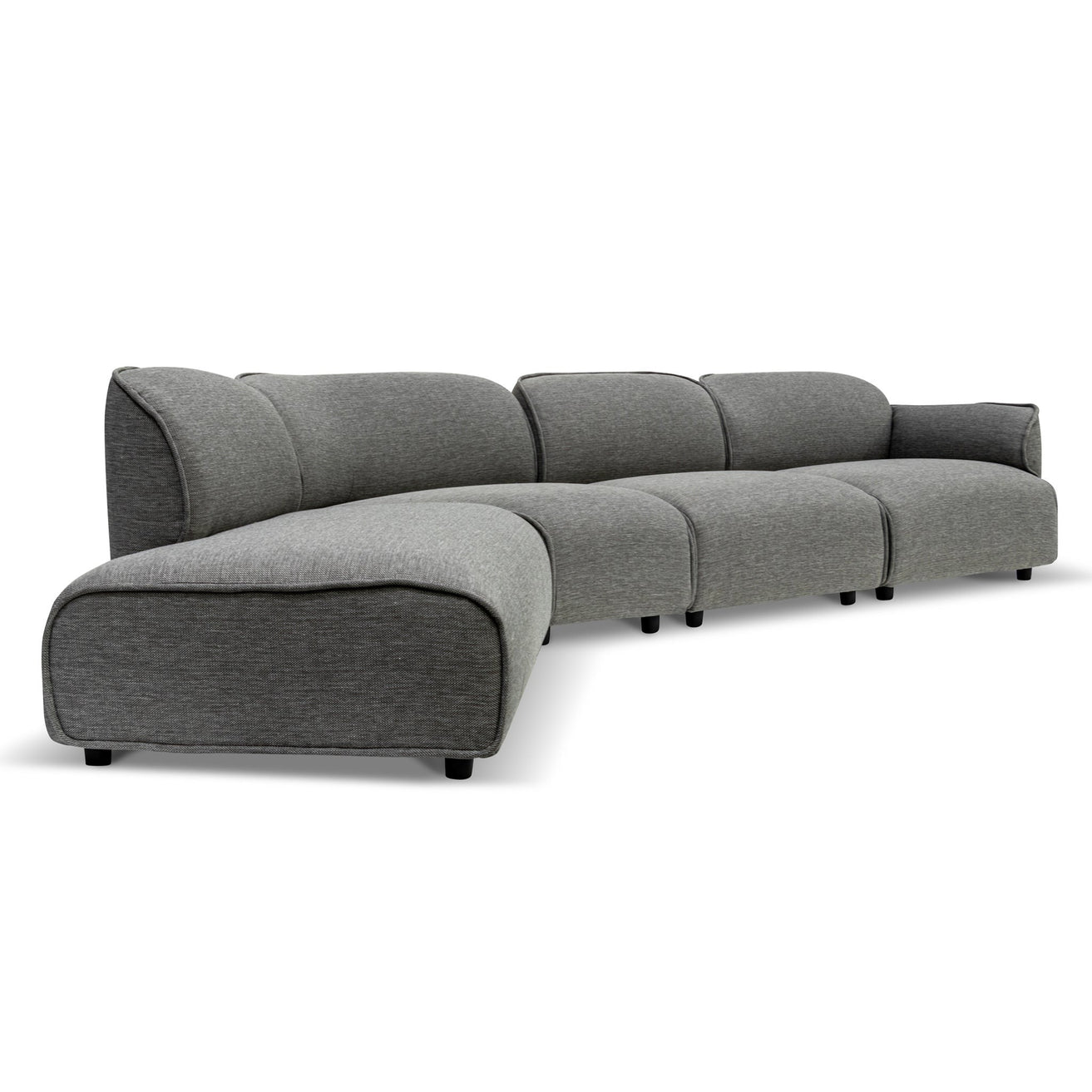 Alvaro Left Return Modular Fabric Corner Sofa - Graphite Grey