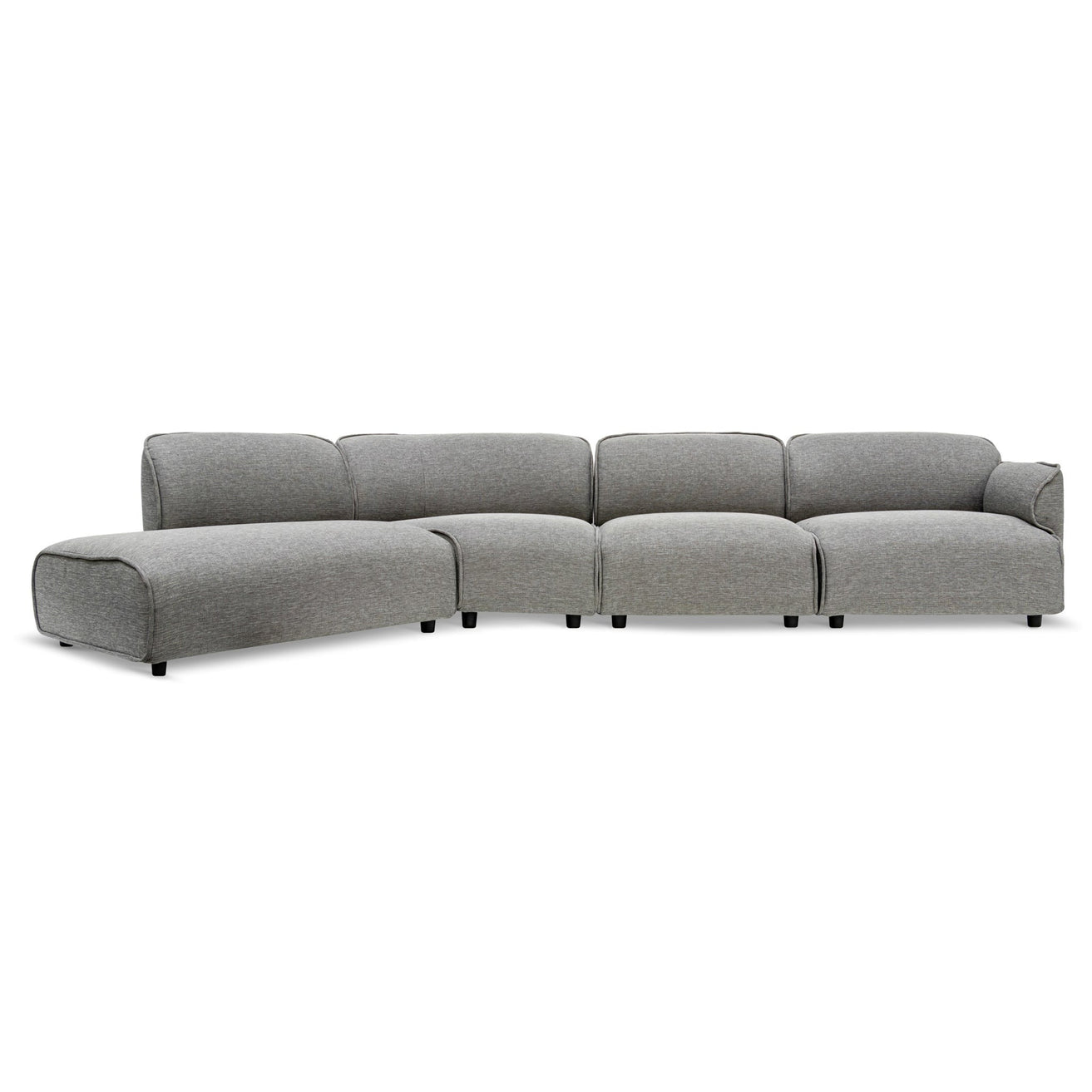 Alvaro Left Return Modular Fabric Corner Sofa - Graphite Grey