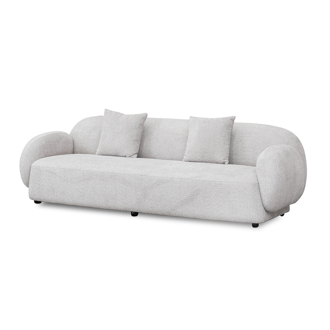 Moyer 3 Seater Fabric Sofa - Salt White