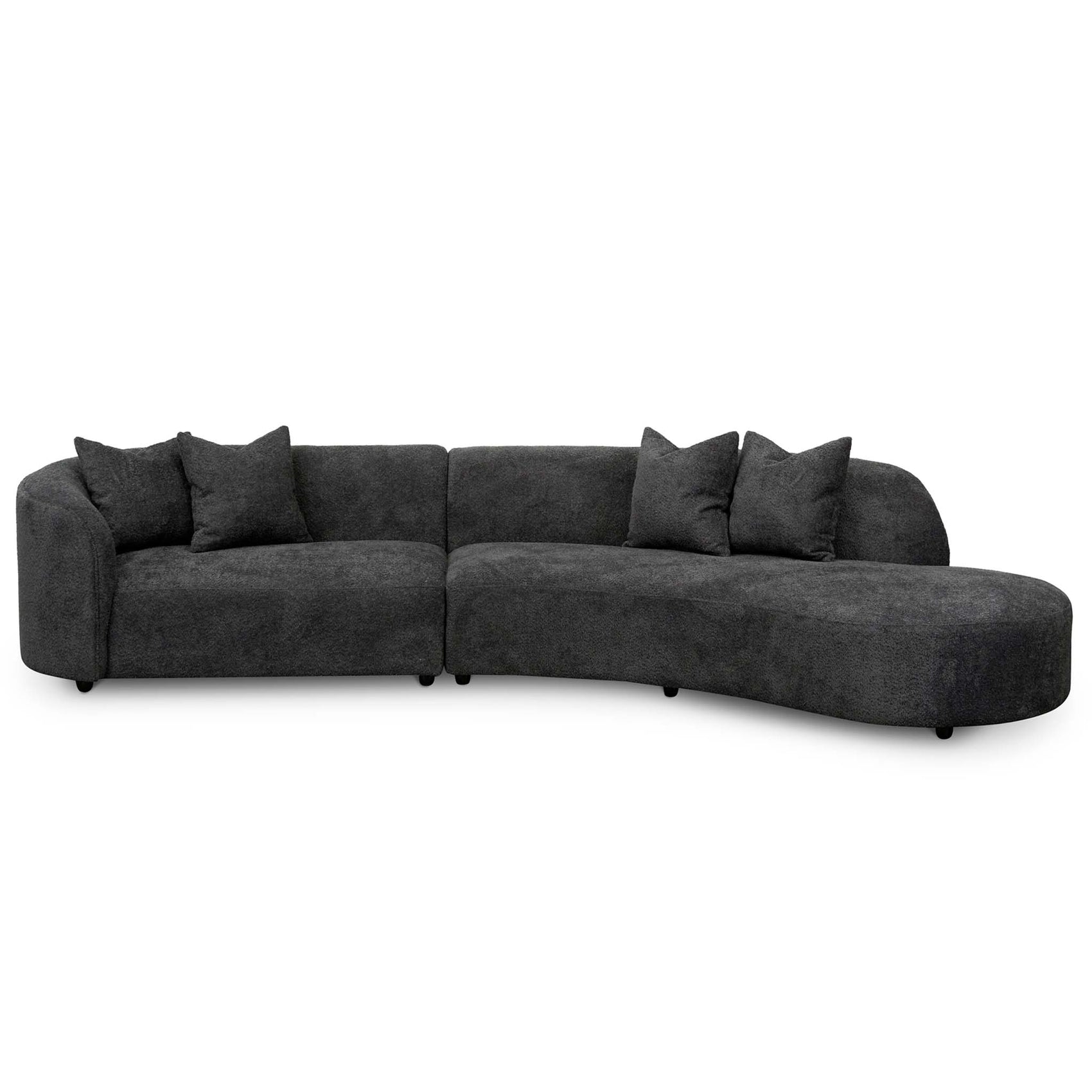 Carissa Right Chaise Sofa - Charcoal Fleece