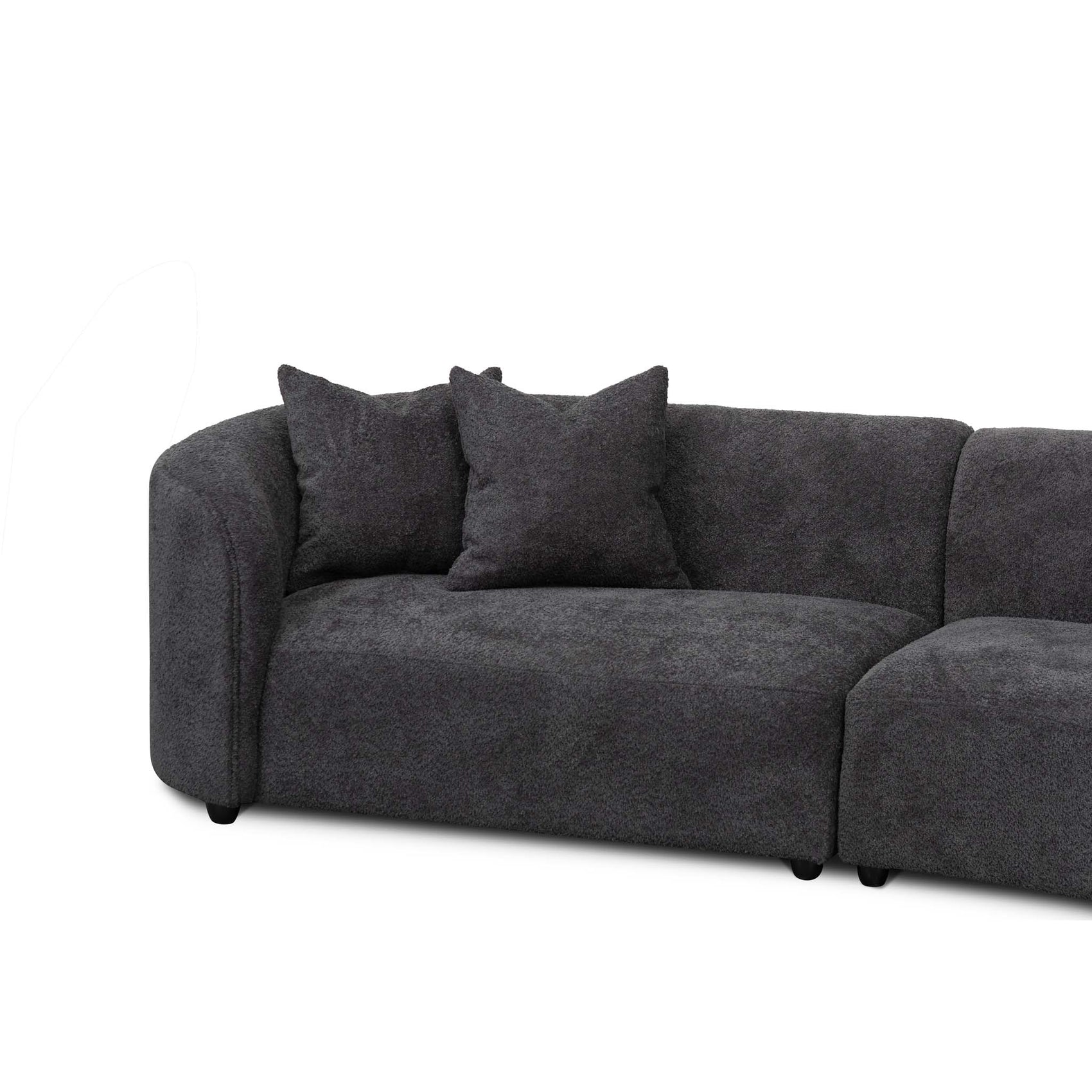 Carissa Right Chaise Sofa - Charcoal Fleece