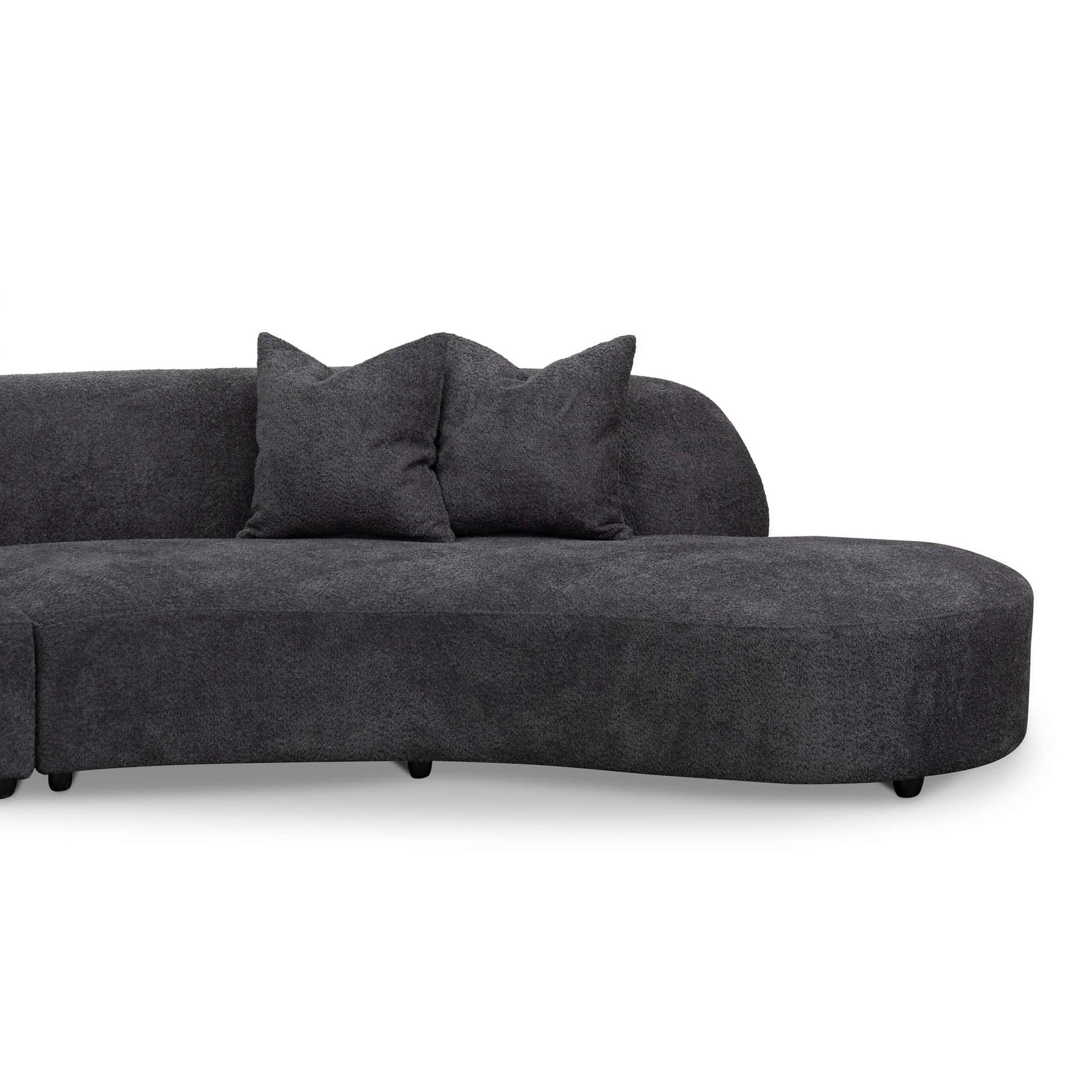 Carissa Right Chaise Sofa - Charcoal Fleece