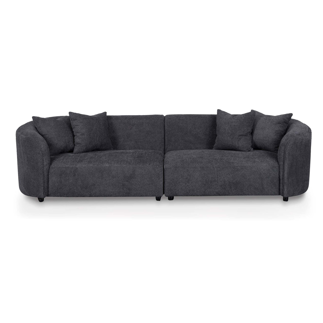 Carissa 4 Seater Sofa - Charcoal Fleece