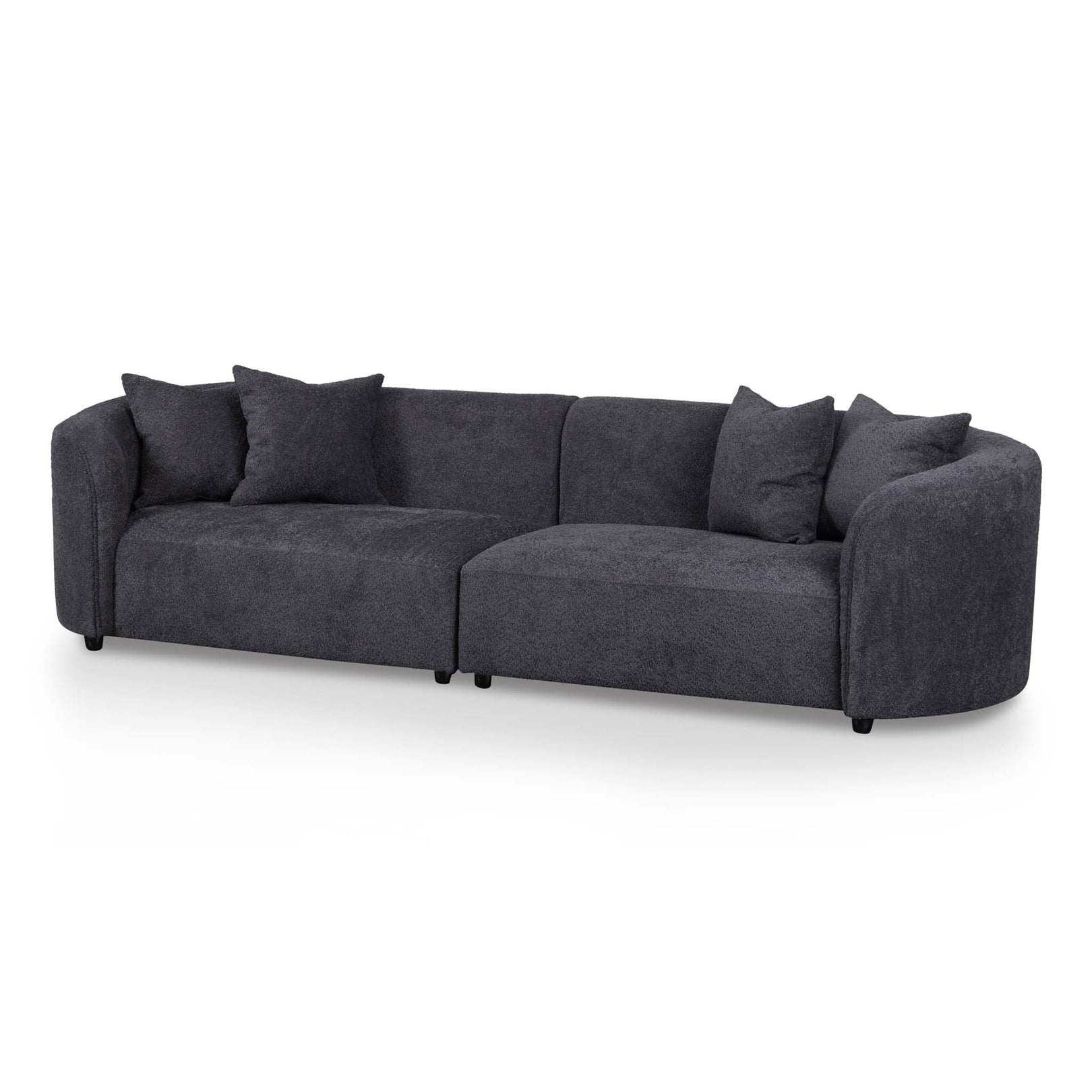 Carissa 4 Seater Sofa - Charcoal Fleece