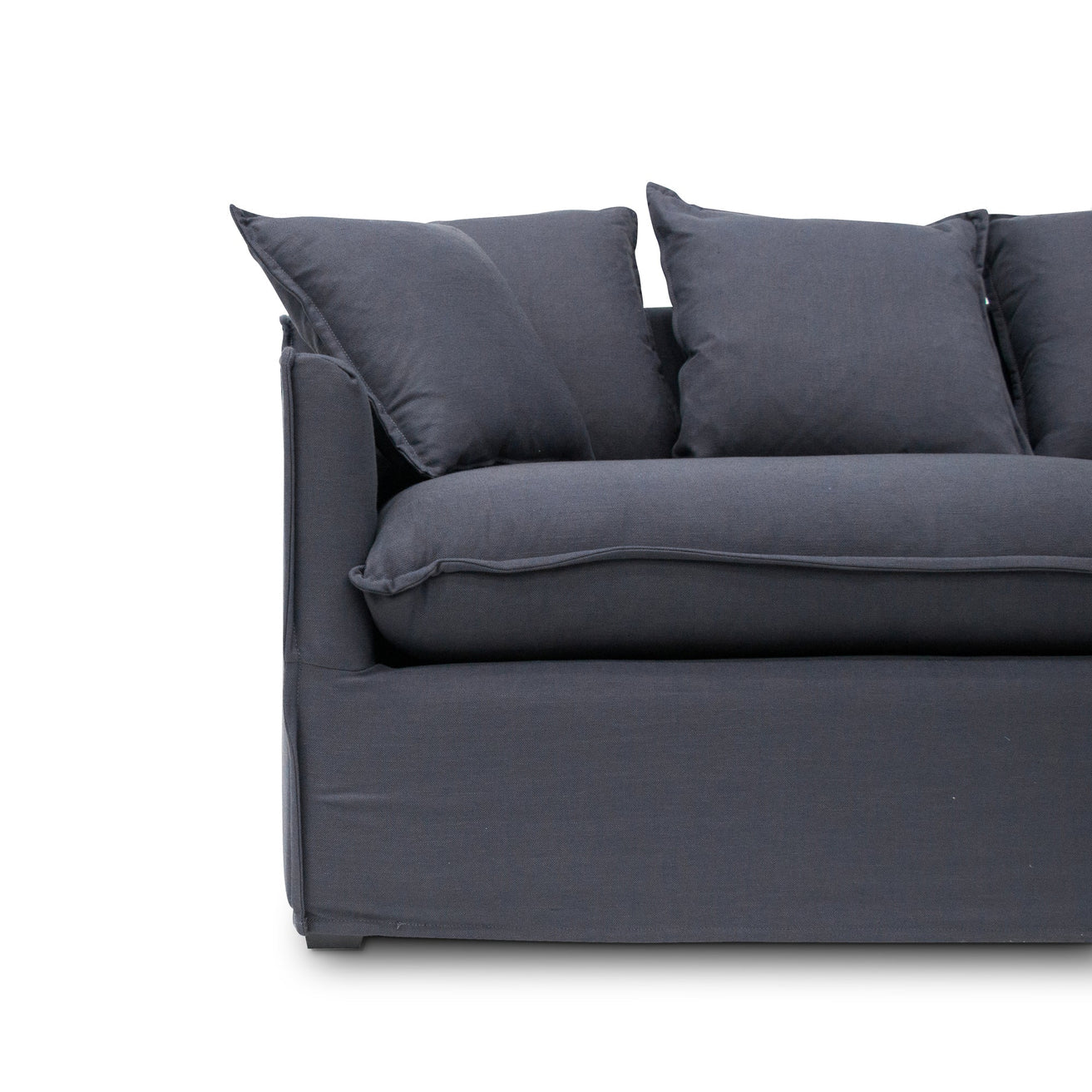 Candice 3 Seater Fabric Sofa - Charcoal Linen