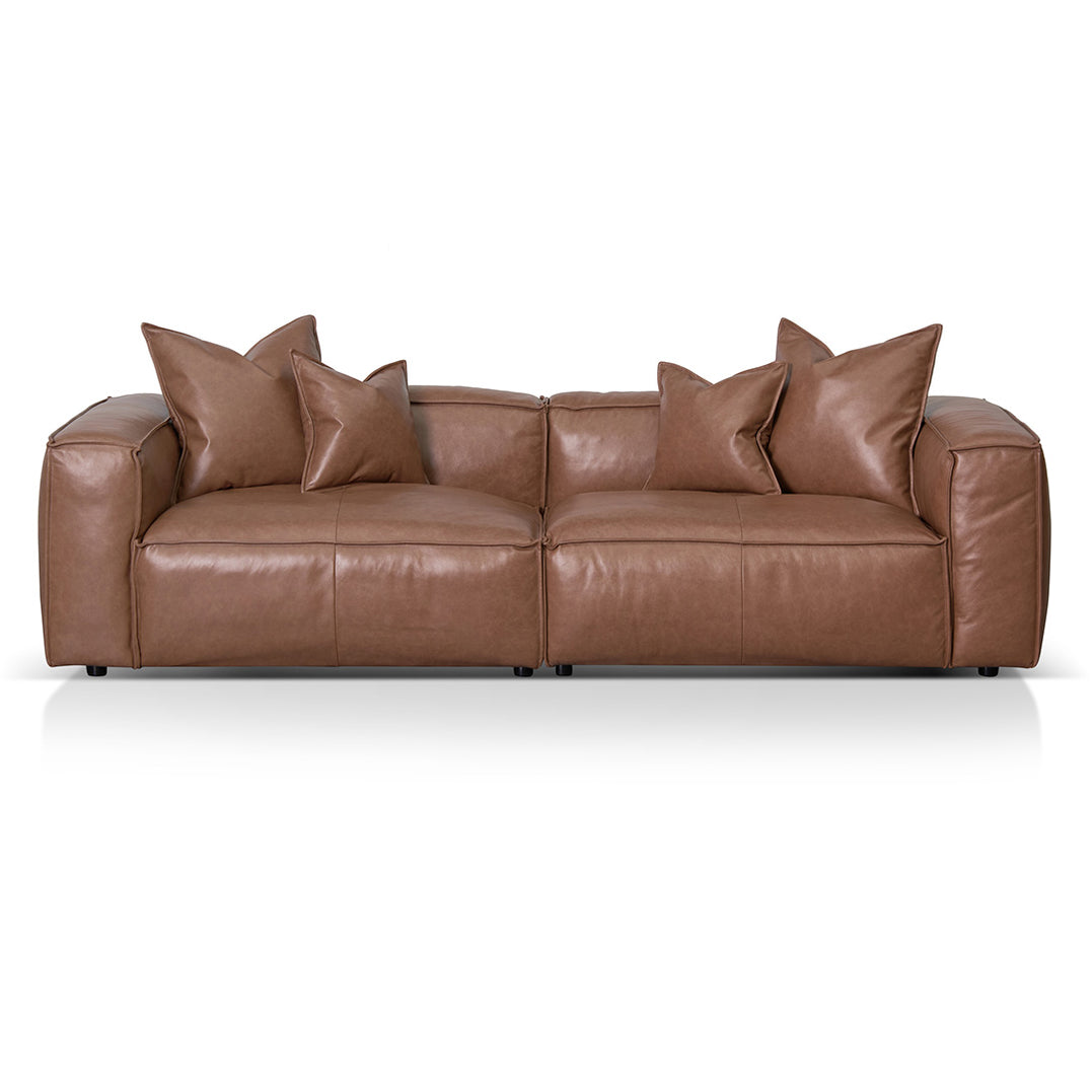 Loft 4 Seater Sofa with Cushion and Pillow - Caramel Brown