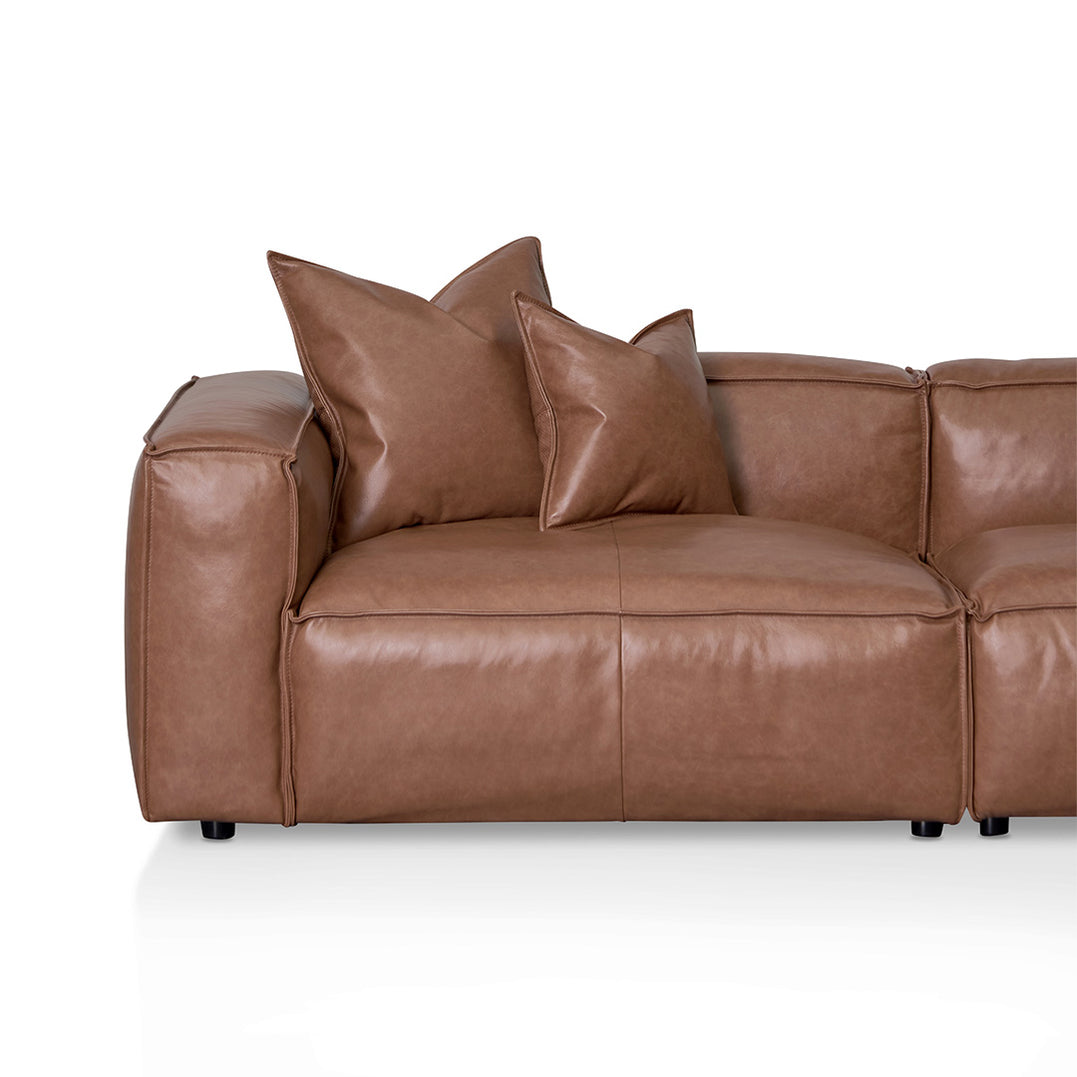 Loft 4 Seater Sofa with Cushion and Pillow - Caramel Brown