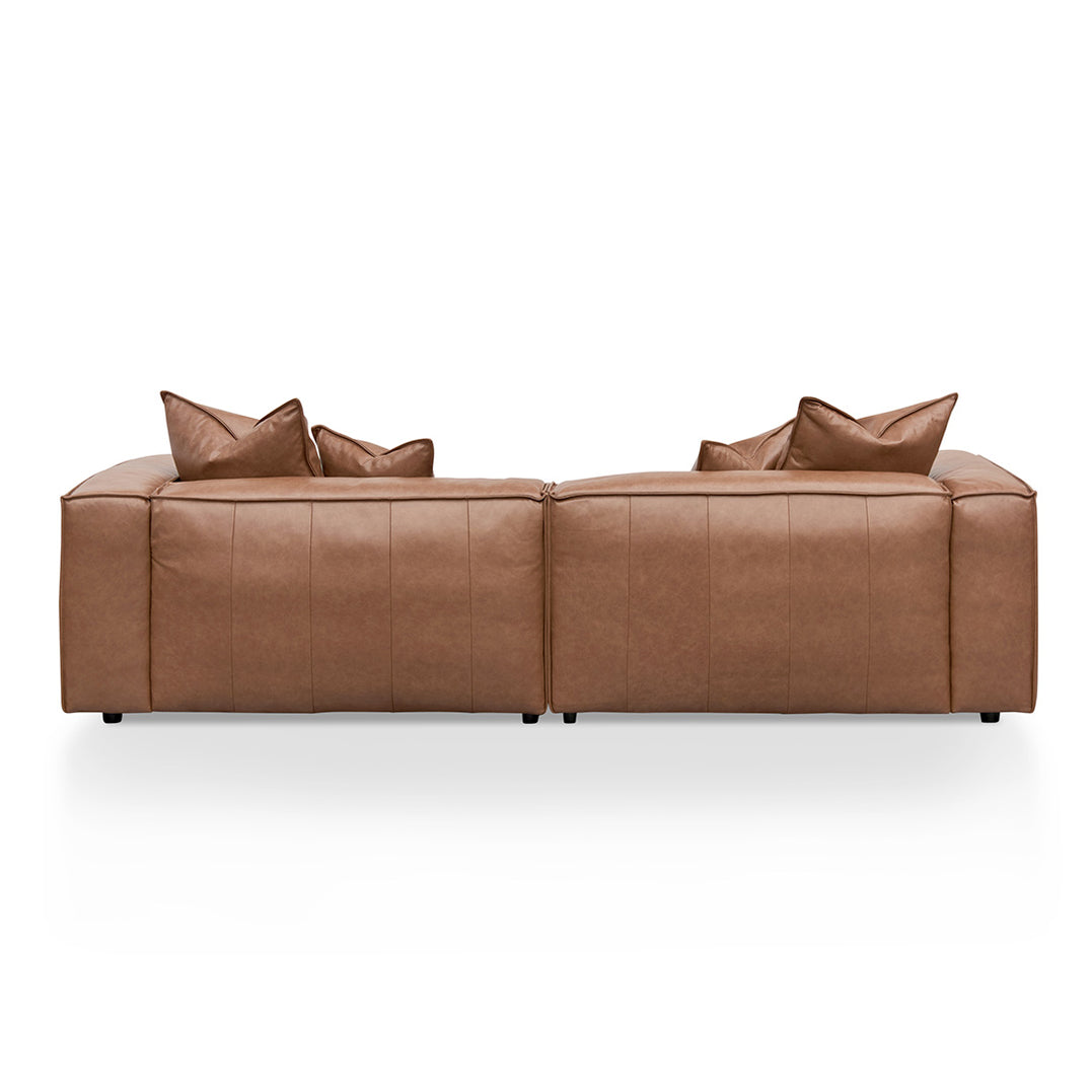 Loft 4 Seater Sofa with Cushion and Pillow - Caramel Brown