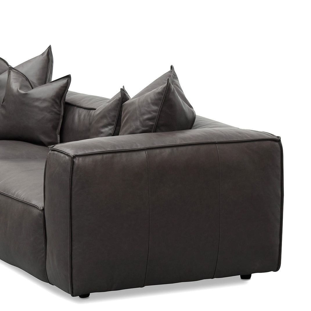 Loft 4 Seater Sofa with Cushion and Pillow - Shadow Grey Leather