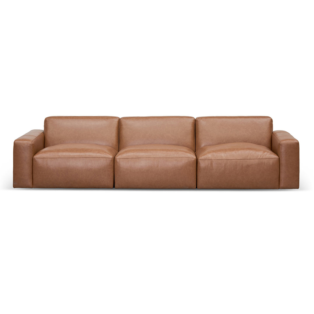 Manuela 4 Seater Sofa - Caramel Brown Leather