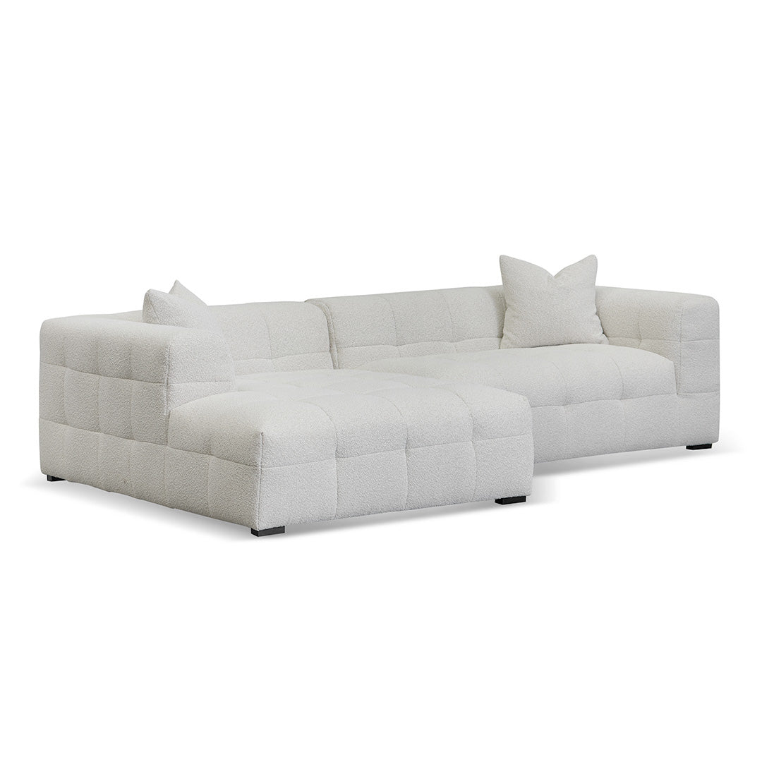 Almira Left Chaise Sofa - Pearl Boucle