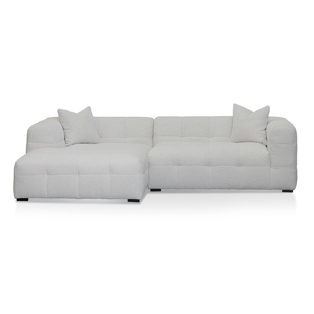 Almira Left Chaise Sofa - Pearl Boucle