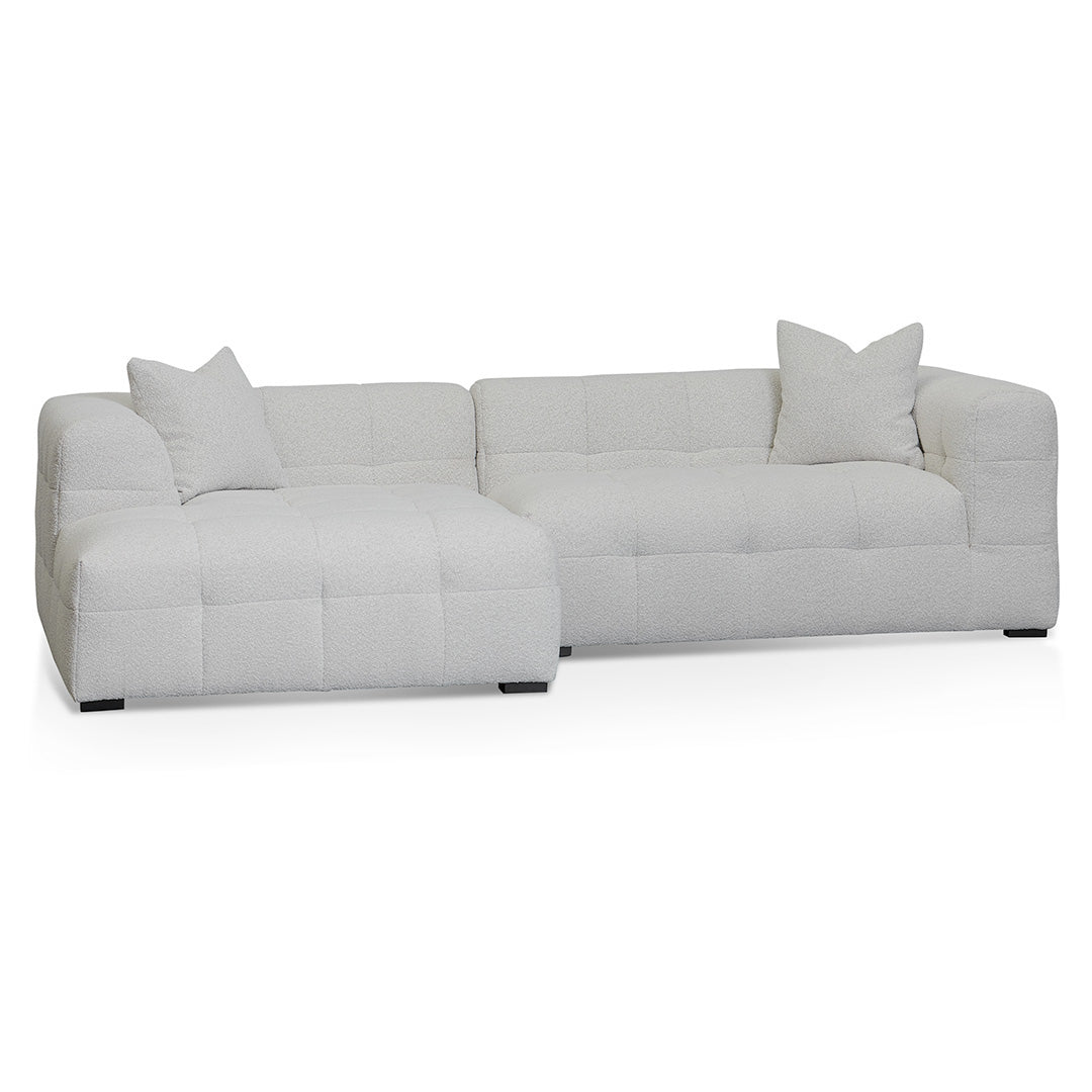 Almira Left Chaise Sofa - Pearl Boucle