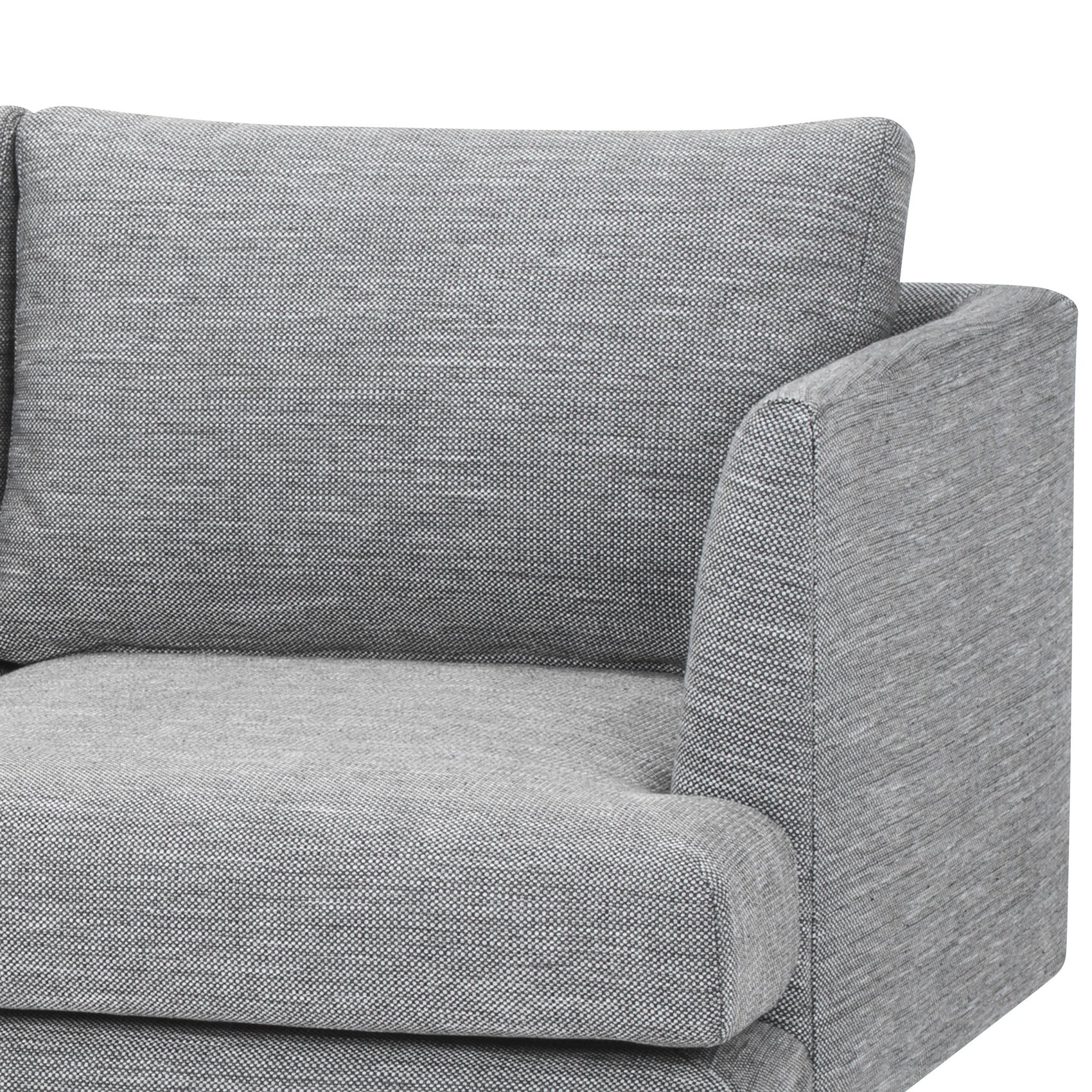 Denmark 3 Seater Fabric Sofa - Graphite Grey - Natural Legs