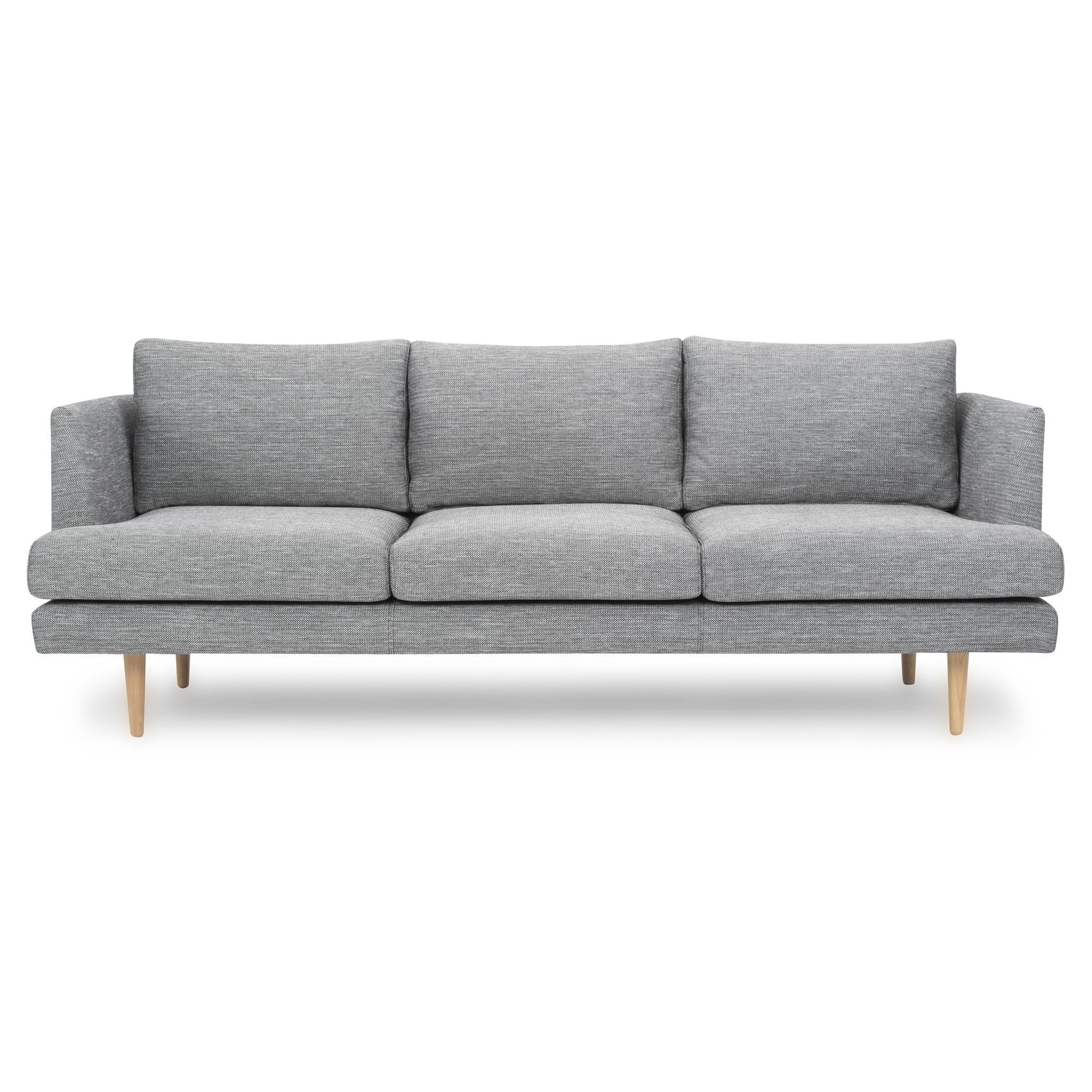 Denmark 3 Seater Fabric Sofa - Graphite Grey - Natural Legs