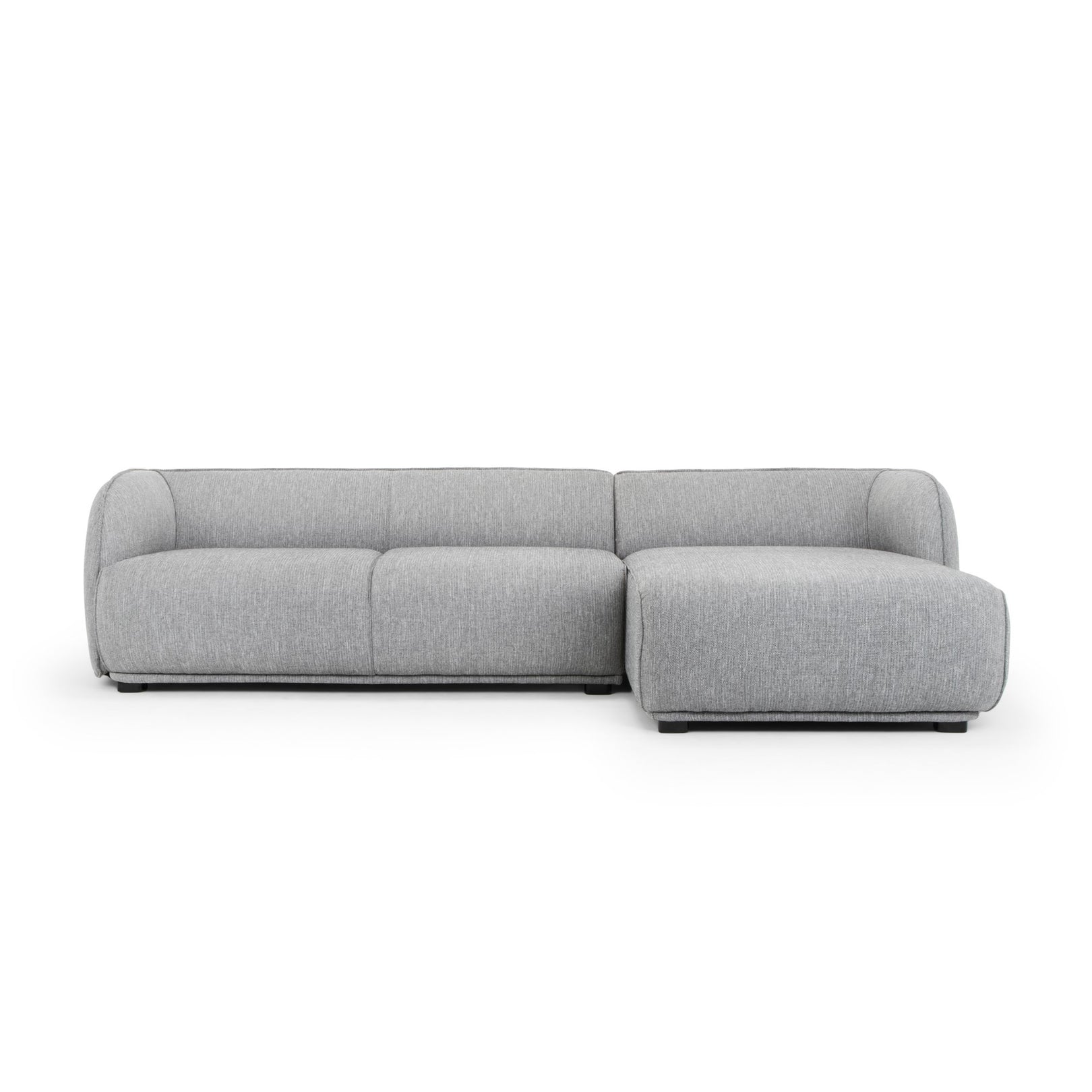 Troy 3 Seater Right Chaise Fabric Sofa - Graphite Grey