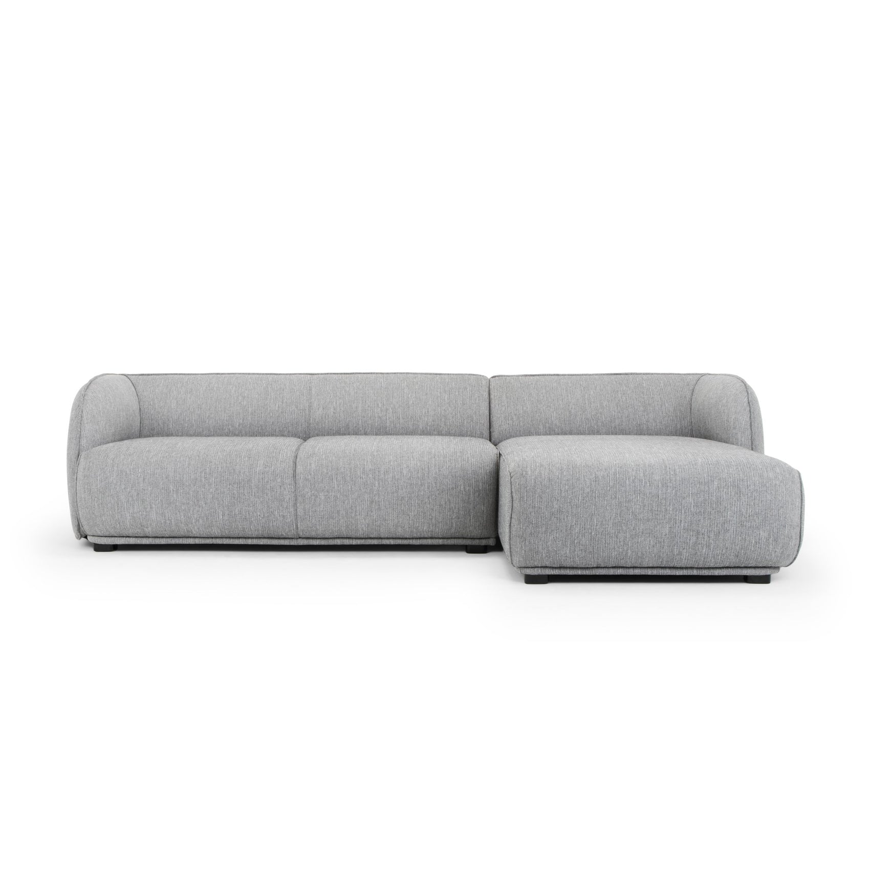 Troy 3 Seater Right Chaise Fabric Sofa - Graphite Grey