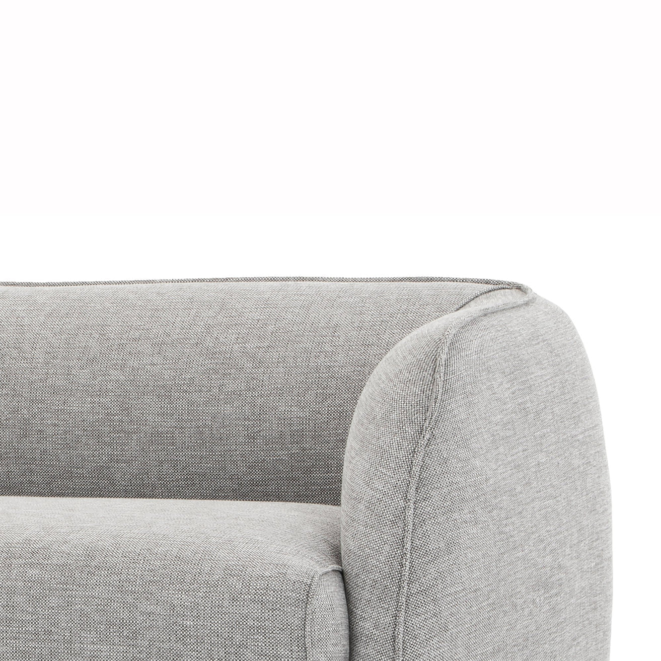 Troy 3 Seater Fabric Sofa in Graphite Grey - Black Leg