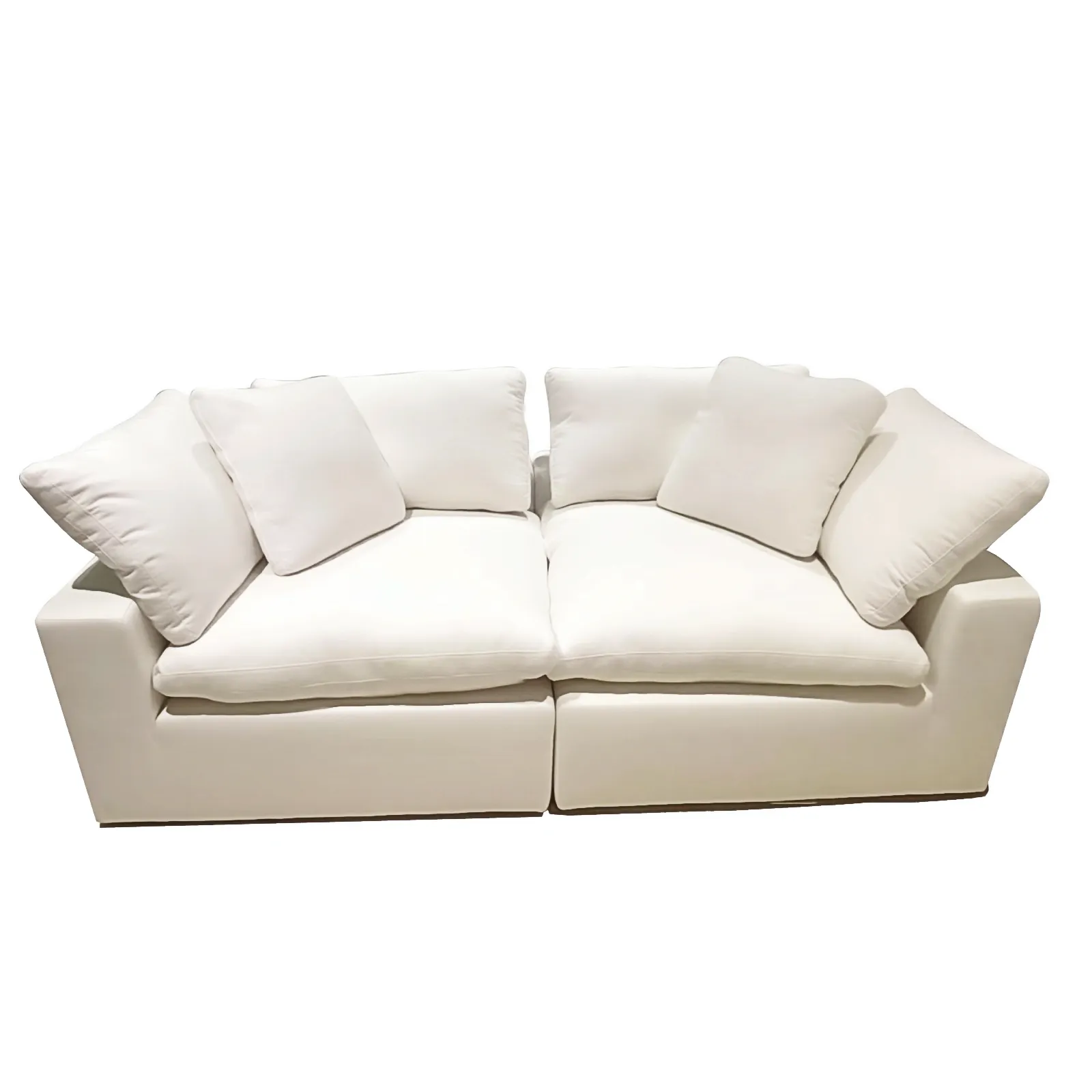 Luxurious Beige Velvet Loveseat