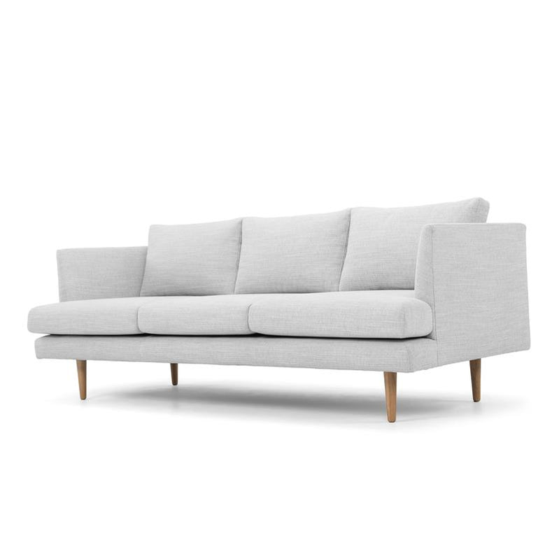 Denmark 3 Seater Fabric Sofa - Light Texture Grey