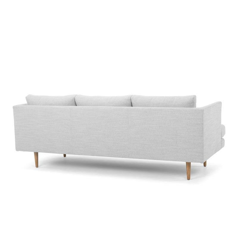 Denmark 3 Seater Fabric Sofa - Light Texture Grey