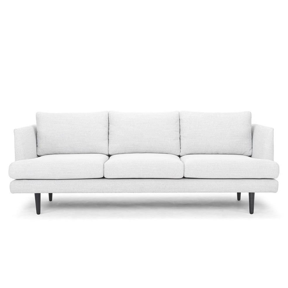 Denmark 3 Seater Fabric Sofa - Light Texture Grey with black legs